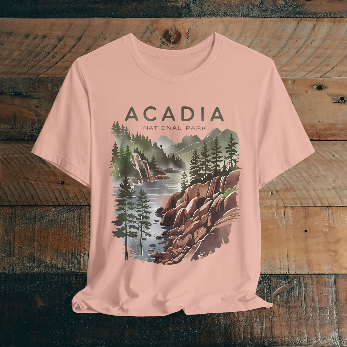 Acadia National Park Unisex Fit Soft T-Shirt Coastal Art - Park Service Apparel