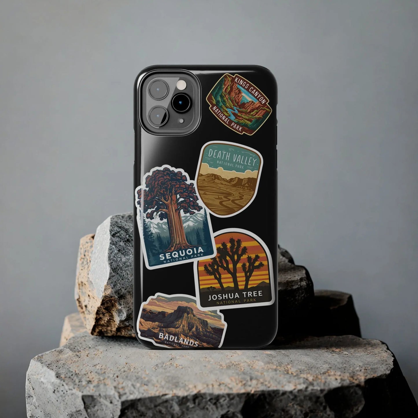 Custom National Park Sticker Style Printed Phone Case Personalize Your Phone Protector (iPhone 7-15) (Galaxy 21-24) - Park Service Apparel