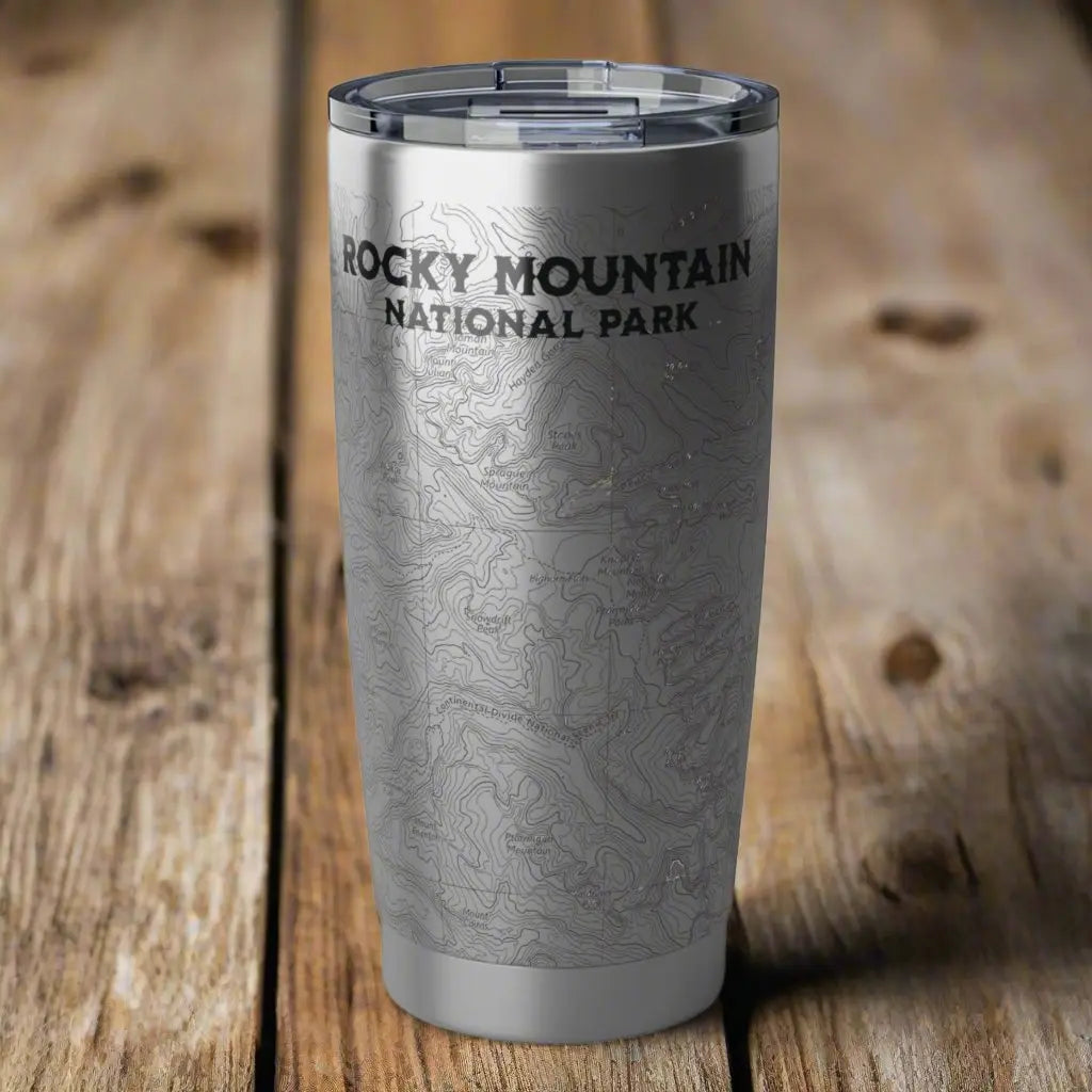 Rocky Mountain National Park Topographic Tumbler 20oz USGS Map Print - Park Service Apparel