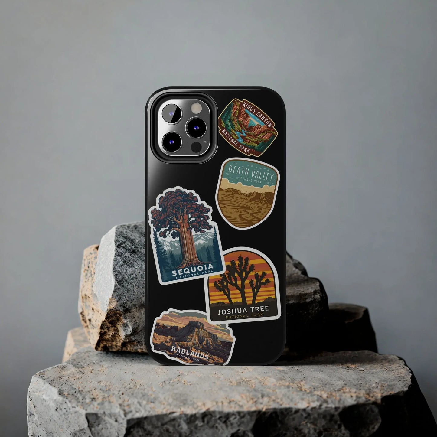 Custom National Park Sticker Style Printed Phone Case Personalize Your Phone Protector (iPhone 7-15) (Galaxy 21-24) - Park Service Apparel