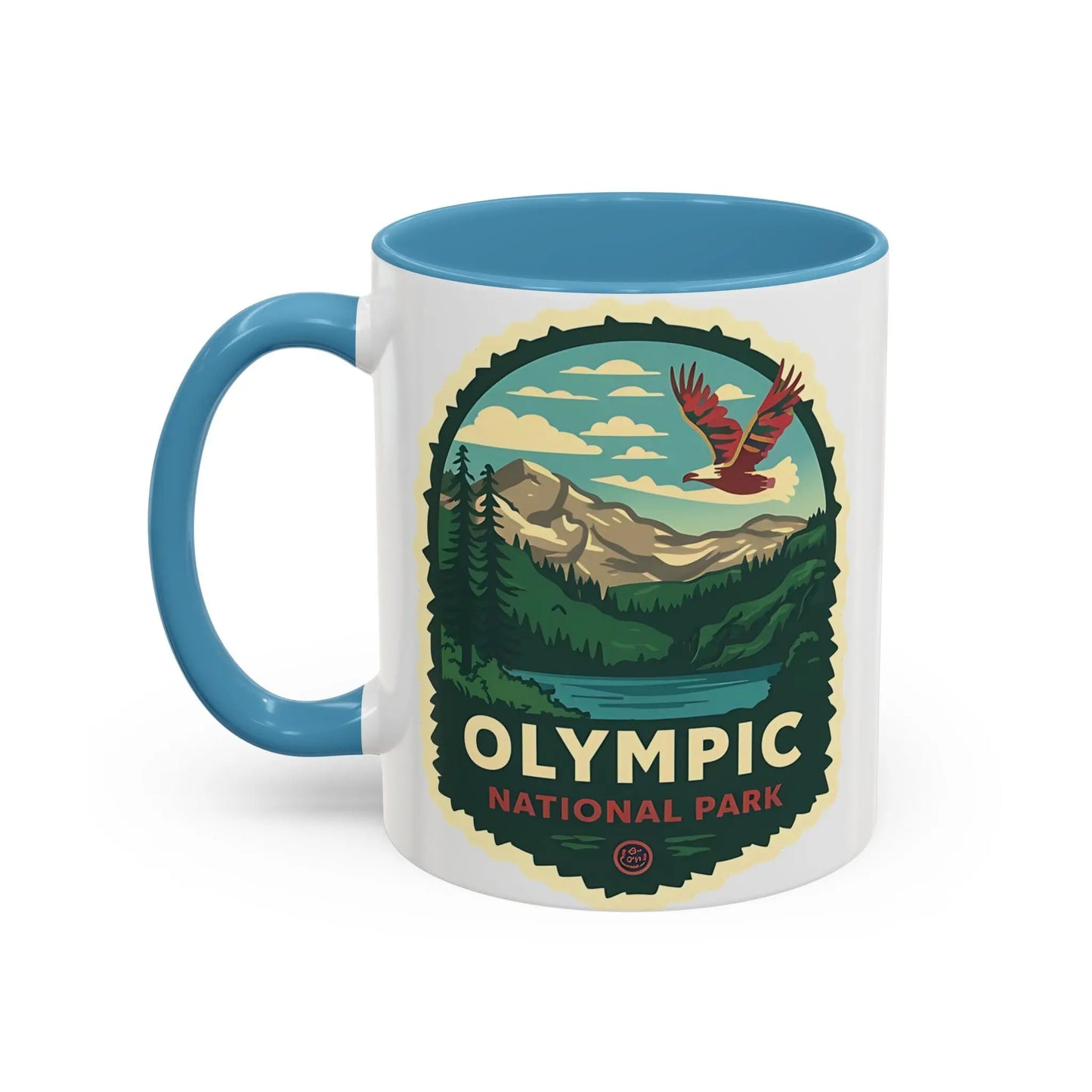 Glacier National Park Accent Coffee Mug 11oz 15oz Eagle Fly Over Blue Black Pink Red Outdoor Inspired Ceramic Mug - Park Service Apparel