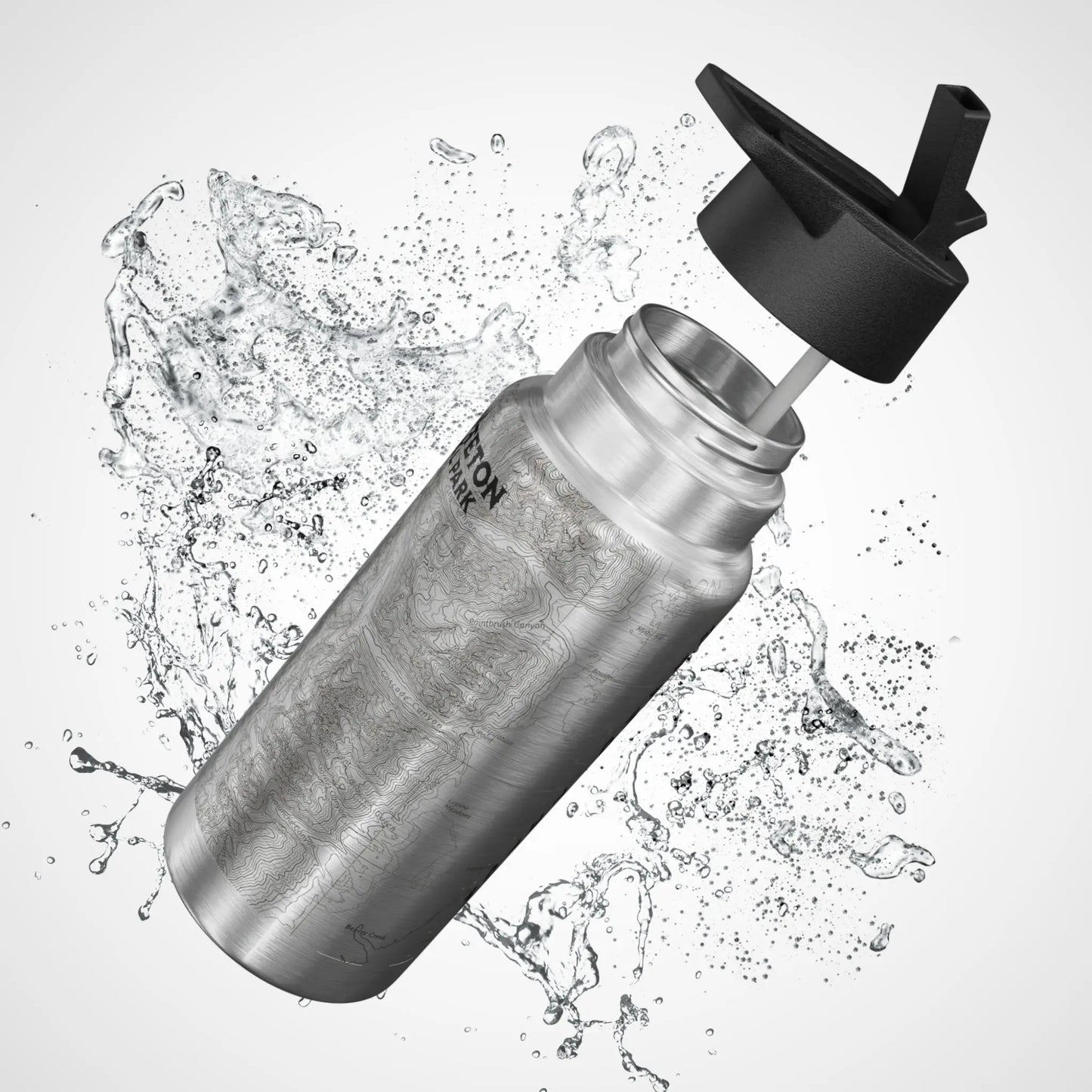 Grand Teton National Park Topographic Insulated Water Bottle Tumbler, 32oz - Park Service Apparel