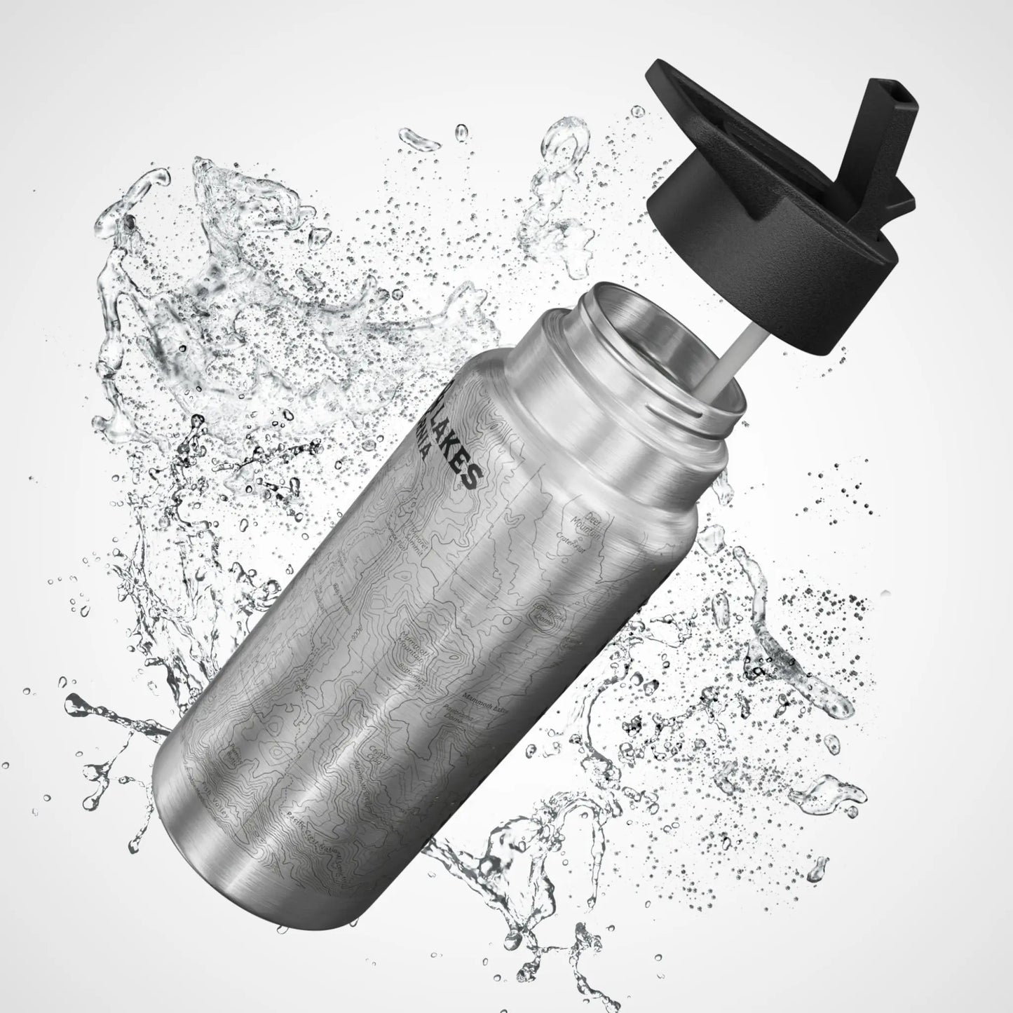 Mammoth Lakes California Topographic Insulated Water Bottle Tumbler 32oz - Park Service Apparel
