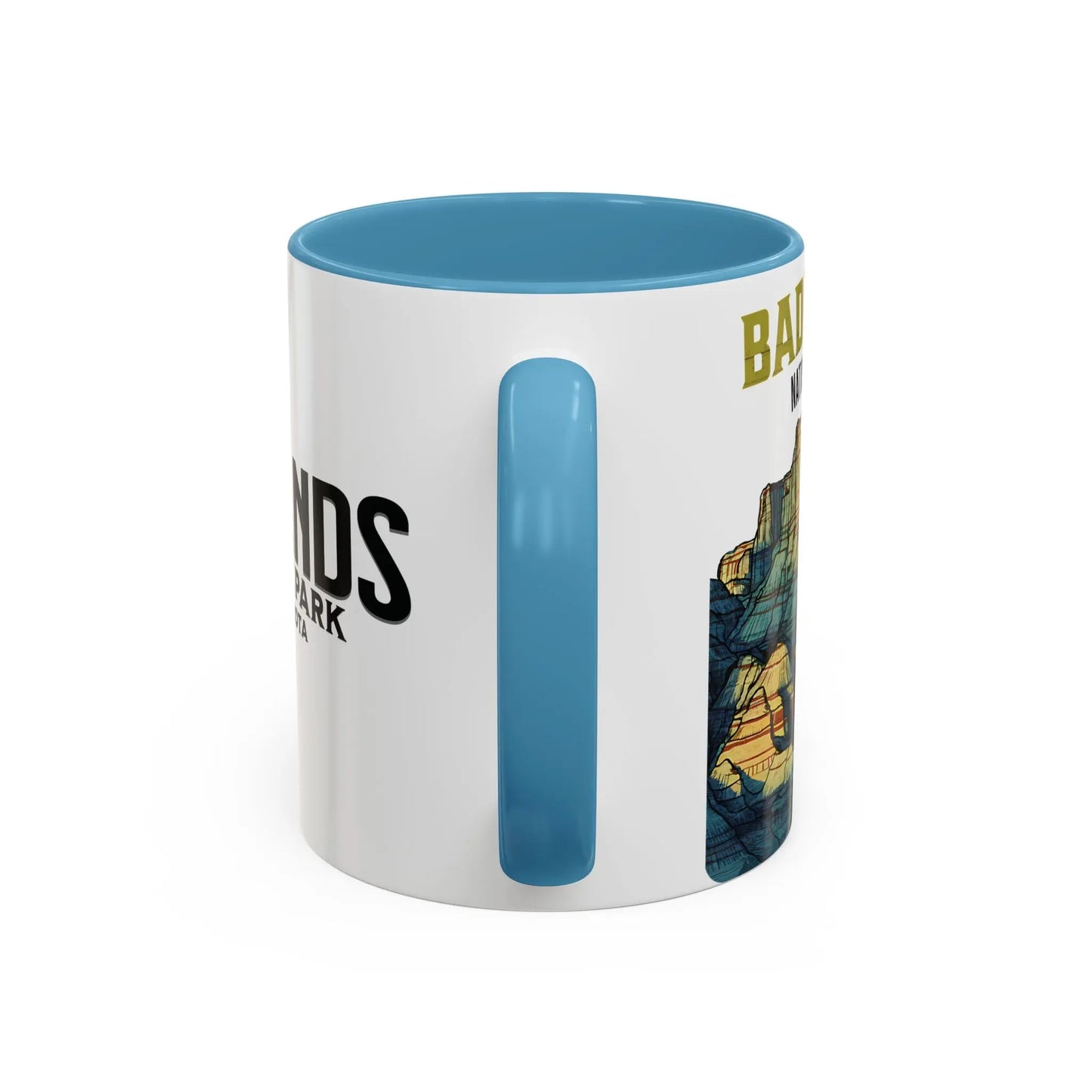 Badlands National Park Accent Coffee Mug 11oz 15oz Blue Black Pink Red Outdoor Inspired Ceramic Mug - Park Service Apparel