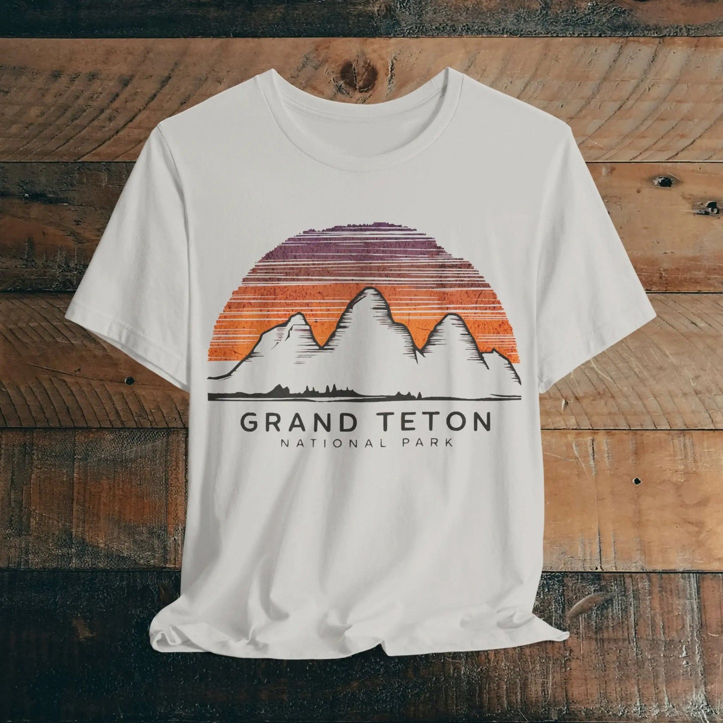 Grand Teton National Park Unisex Fit Soft T-Shirt Colorful Sky Art - Park Service Apparel