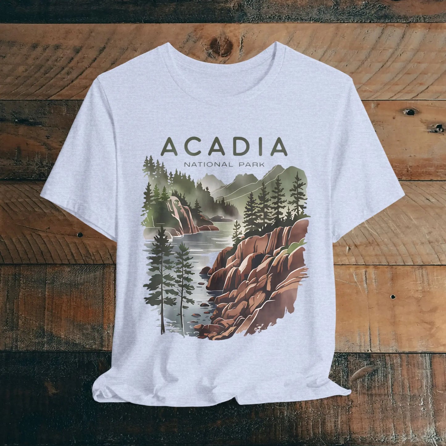 Acadia National Park Unisex Fit Soft T-Shirt Coastal Art - Park Service Apparel