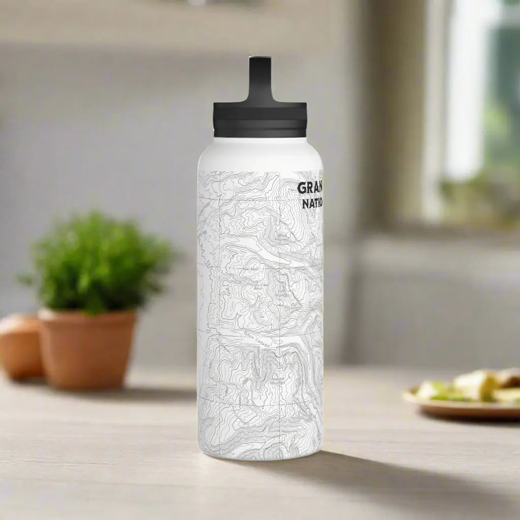 Grand Teton National Park Topographic Stainless Steel Water Bottle Handle Lid - Park Service Apparel