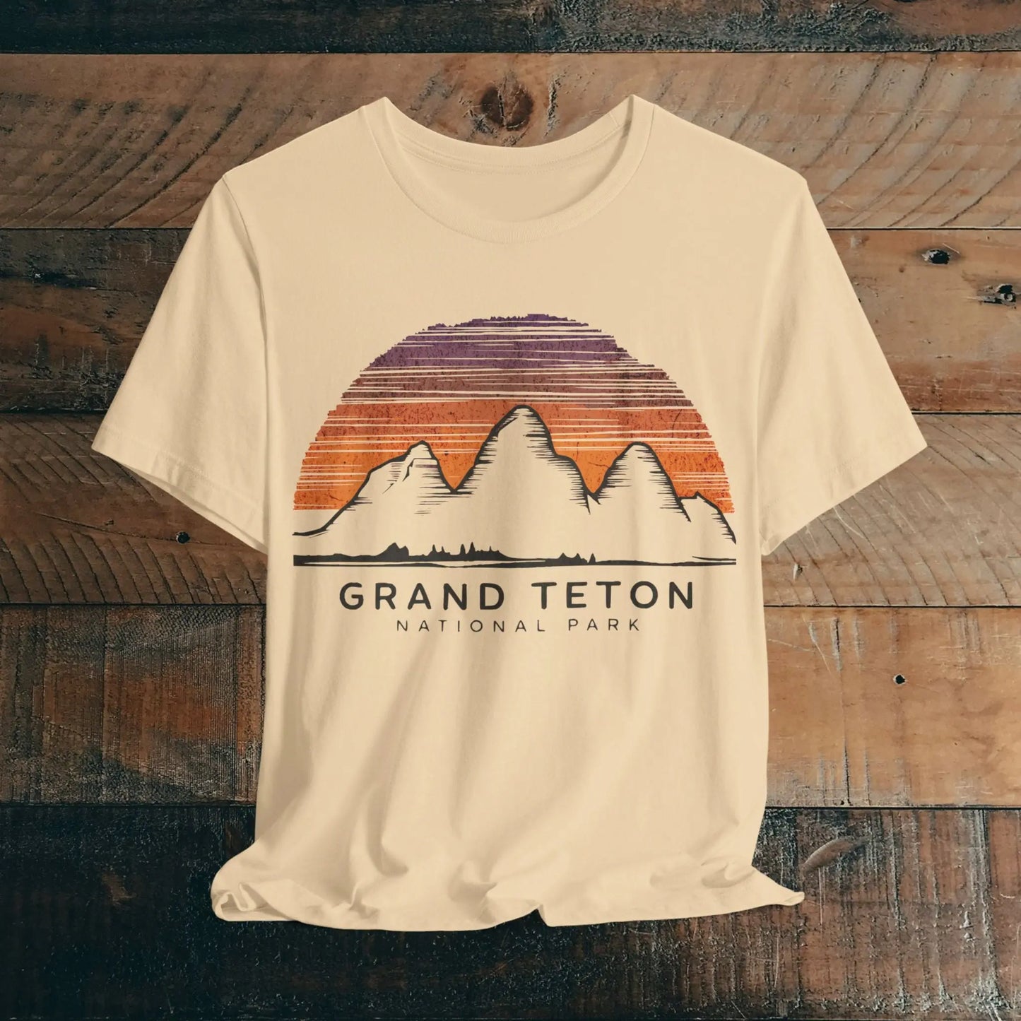 Grand Teton National Park Unisex Fit Soft T-Shirt Colorful Sky Art - Park Service Apparel