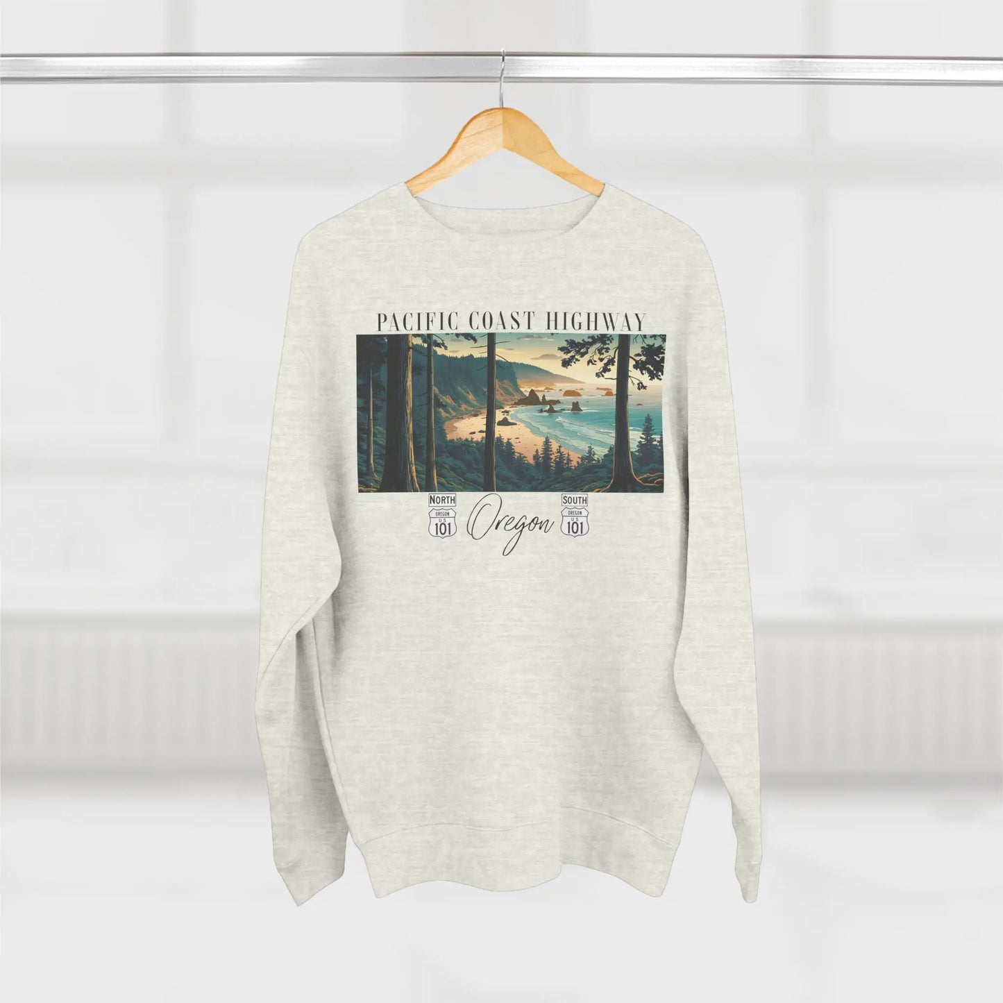 Pacific Coast Highway Oregon Shore Unisex Fit Crewneck Sweatshirt HWY 101 - Park Service Apparel