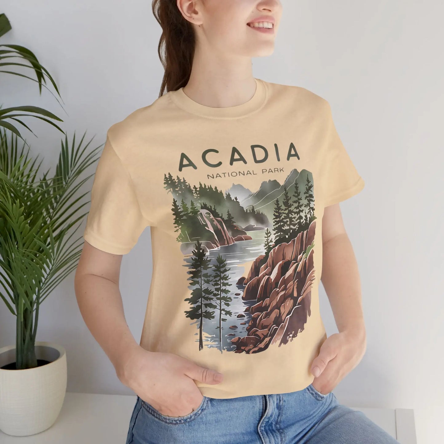 Acadia National Park Unisex Fit Soft T-Shirt Coastal Art - Park Service Apparel