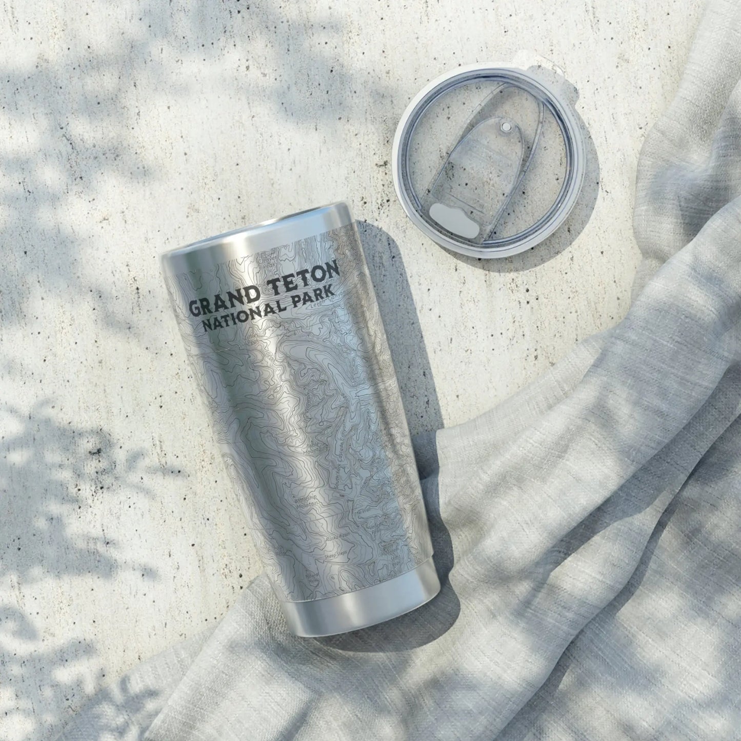 Grand Teton National Park Topographic Tumbler 20oz USGS Map Print - Park Service Apparel