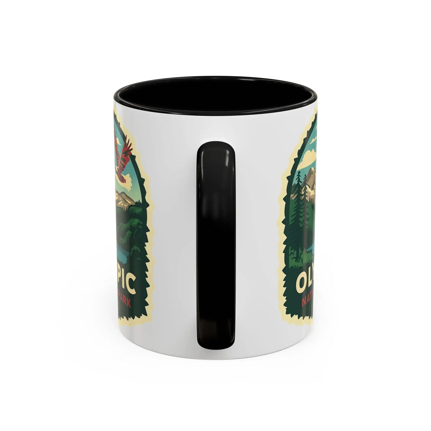 Glacier National Park Accent Coffee Mug 11oz 15oz Eagle Fly Over Blue Black Pink Red Outdoor Inspired Ceramic Mug - Park Service Apparel
