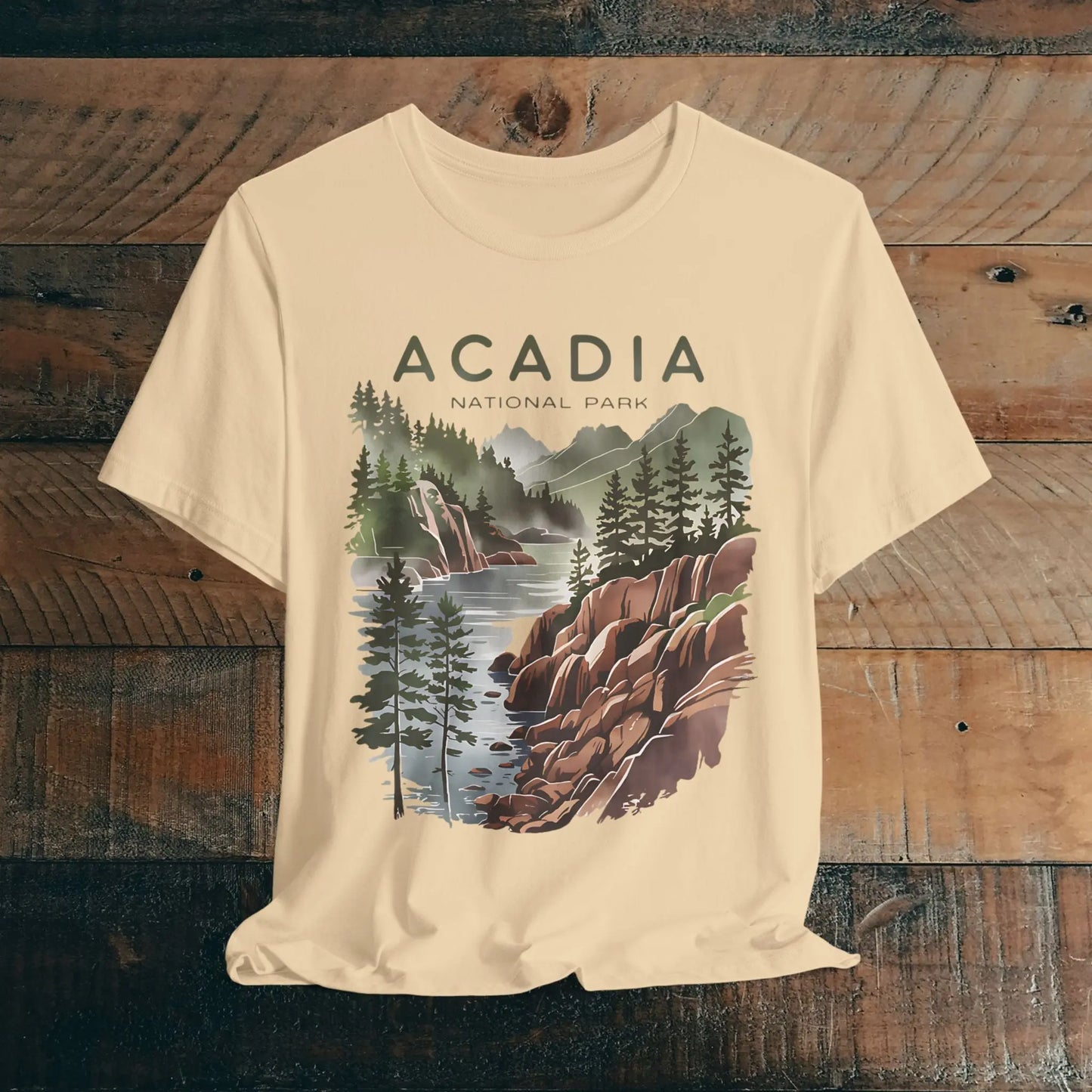 Acadia National Park Unisex Fit Soft T-Shirt Coastal Art - Park Service Apparel
