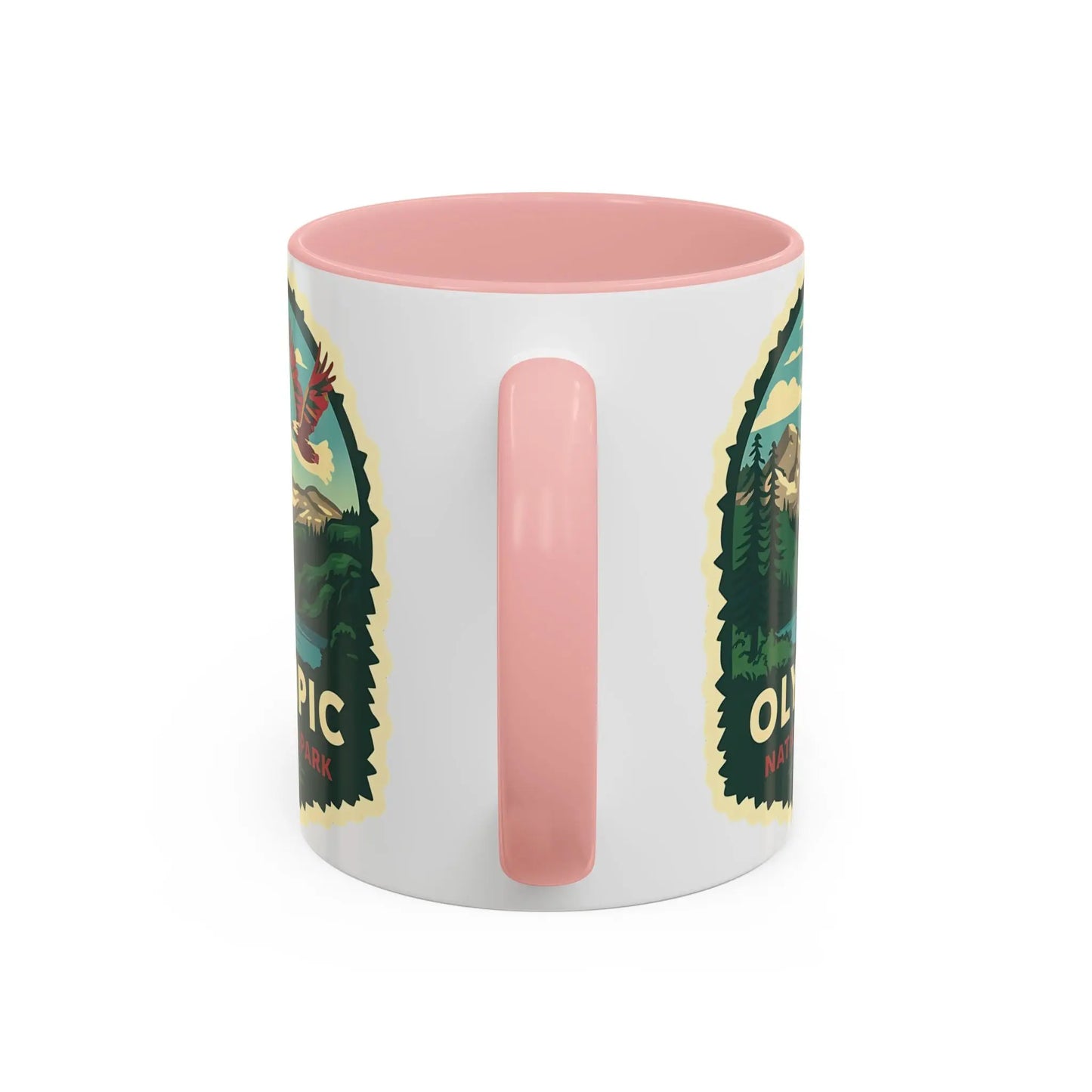 Glacier National Park Accent Coffee Mug 11oz 15oz Eagle Fly Over Blue Black Pink Red Outdoor Inspired Ceramic Mug - Park Service Apparel