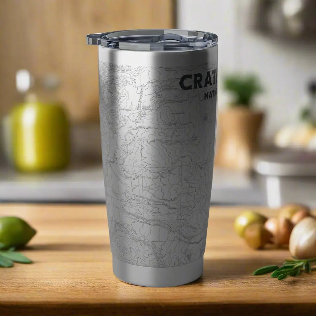 Crater Lake National Park Topographic Tumbler 20oz USGS Map Print - Park Service Apparel