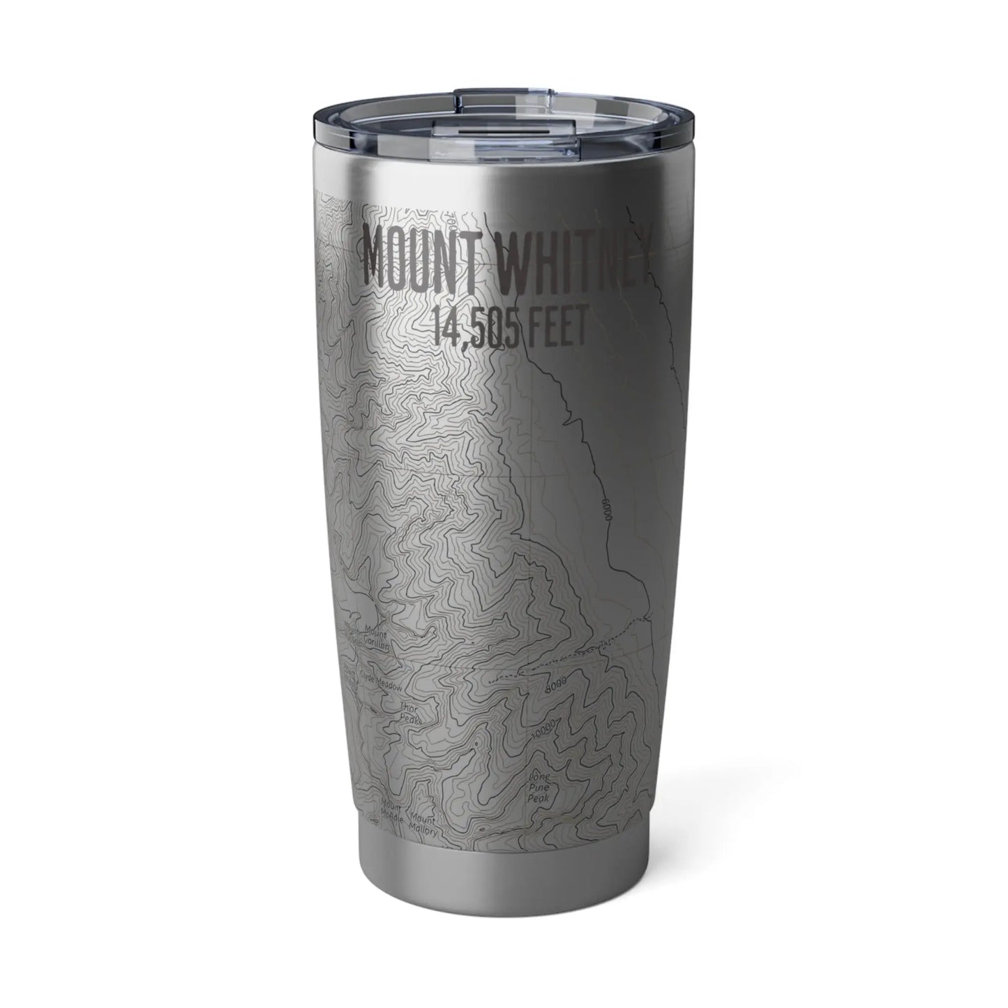 Mount Whitney District Topographic Tumbler 20oz Spill Resistant Lid High Sierra - Park Service Apparel