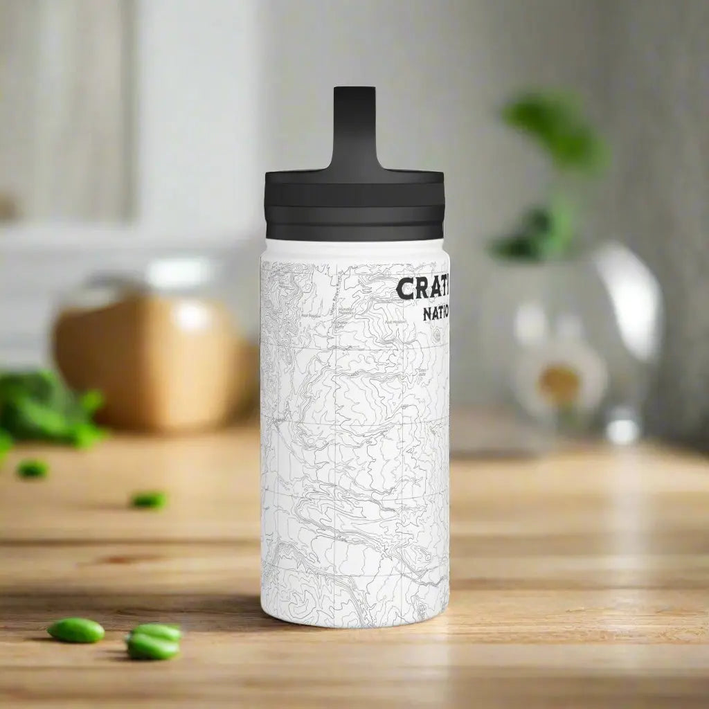 Crater Lake National Park Topographic Stainless Steel Water Bottle Handle Lid - Park Service Apparel