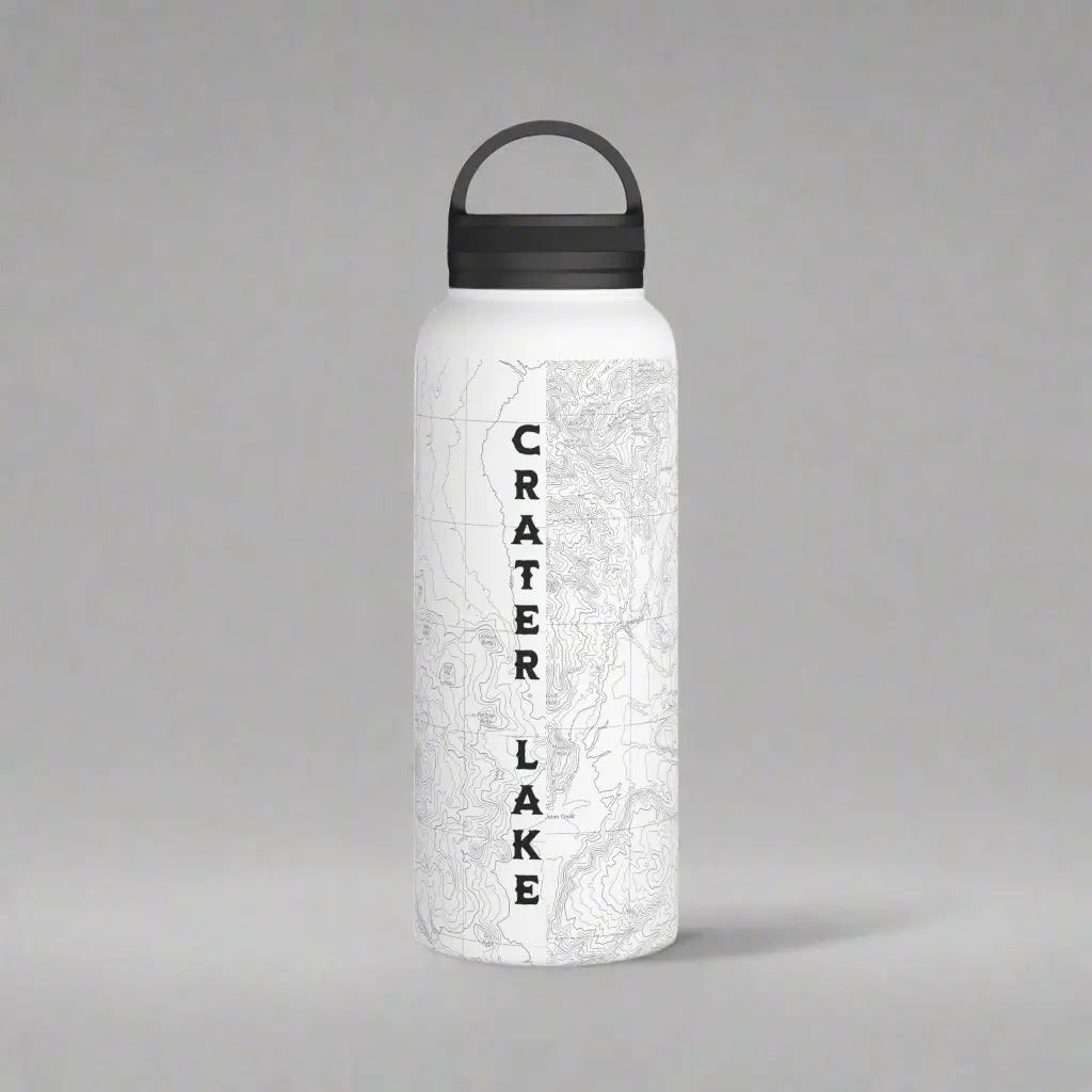Crater Lake National Park Topographic Stainless Steel Water Bottle Handle Lid - Park Service Apparel
