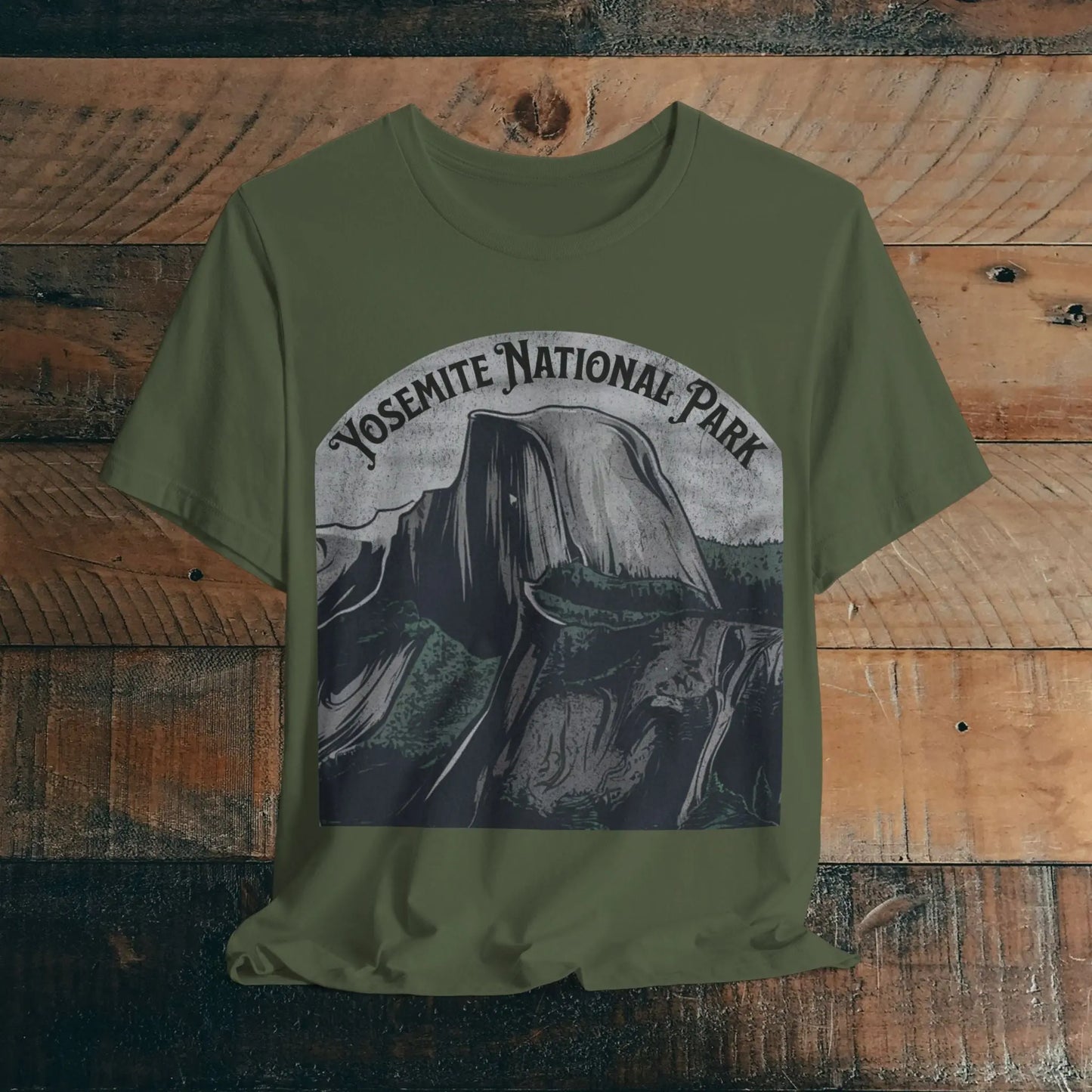 Yosemite National Park Art Unisex Fit Soft T-Shirt Half Dome Distressed - Park Service Apparel