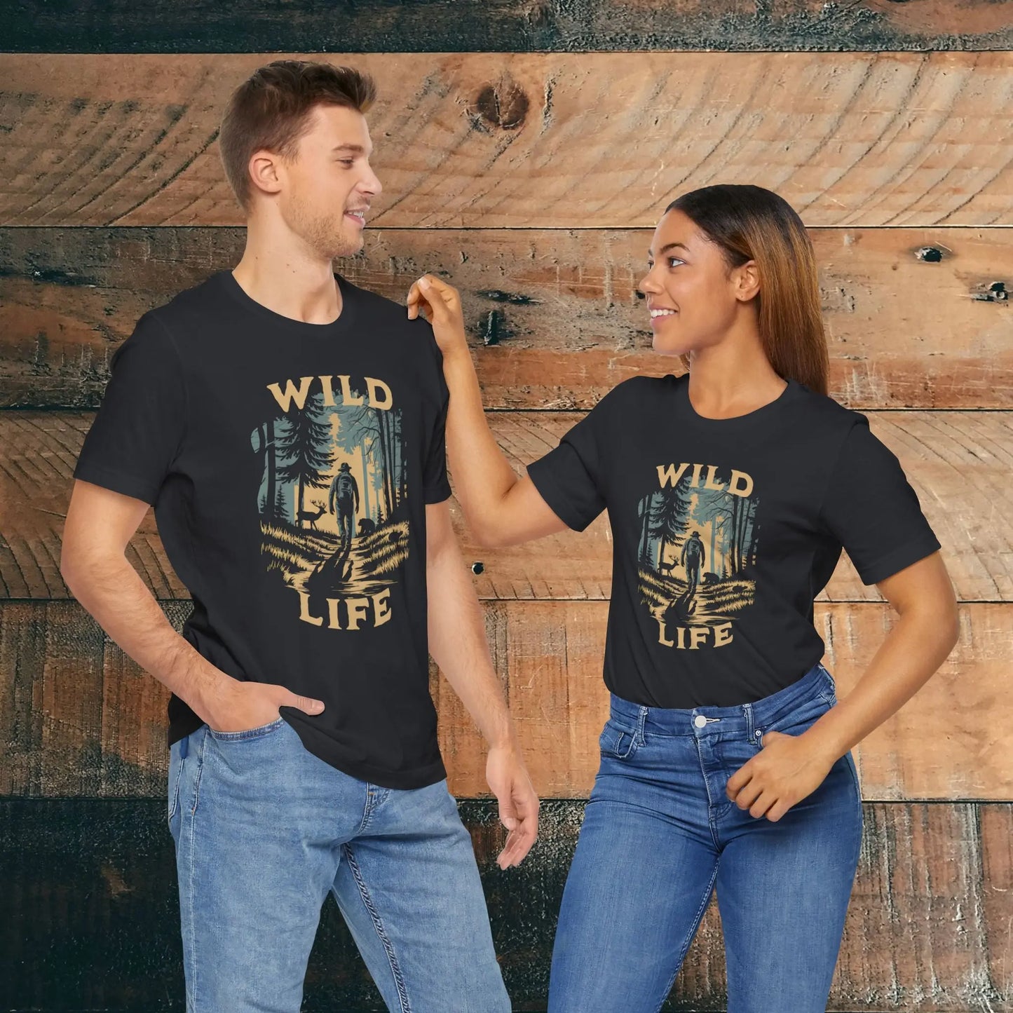 Wild Life Hike Unisex Fit Soft T-shirt Backpacker Hiker Outdoor Nature Tee - Park Service Apparel