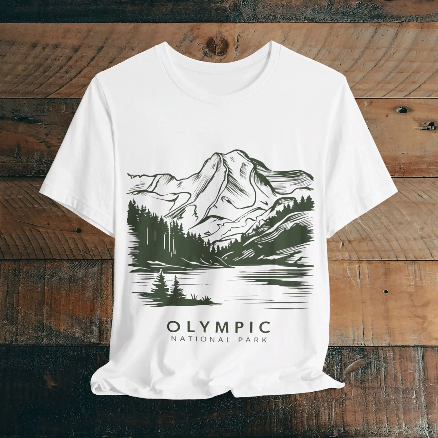 Olympic National Park Unisex Fit Soft T-Shirt Mountain View Coastal Art - Park Service Apparel