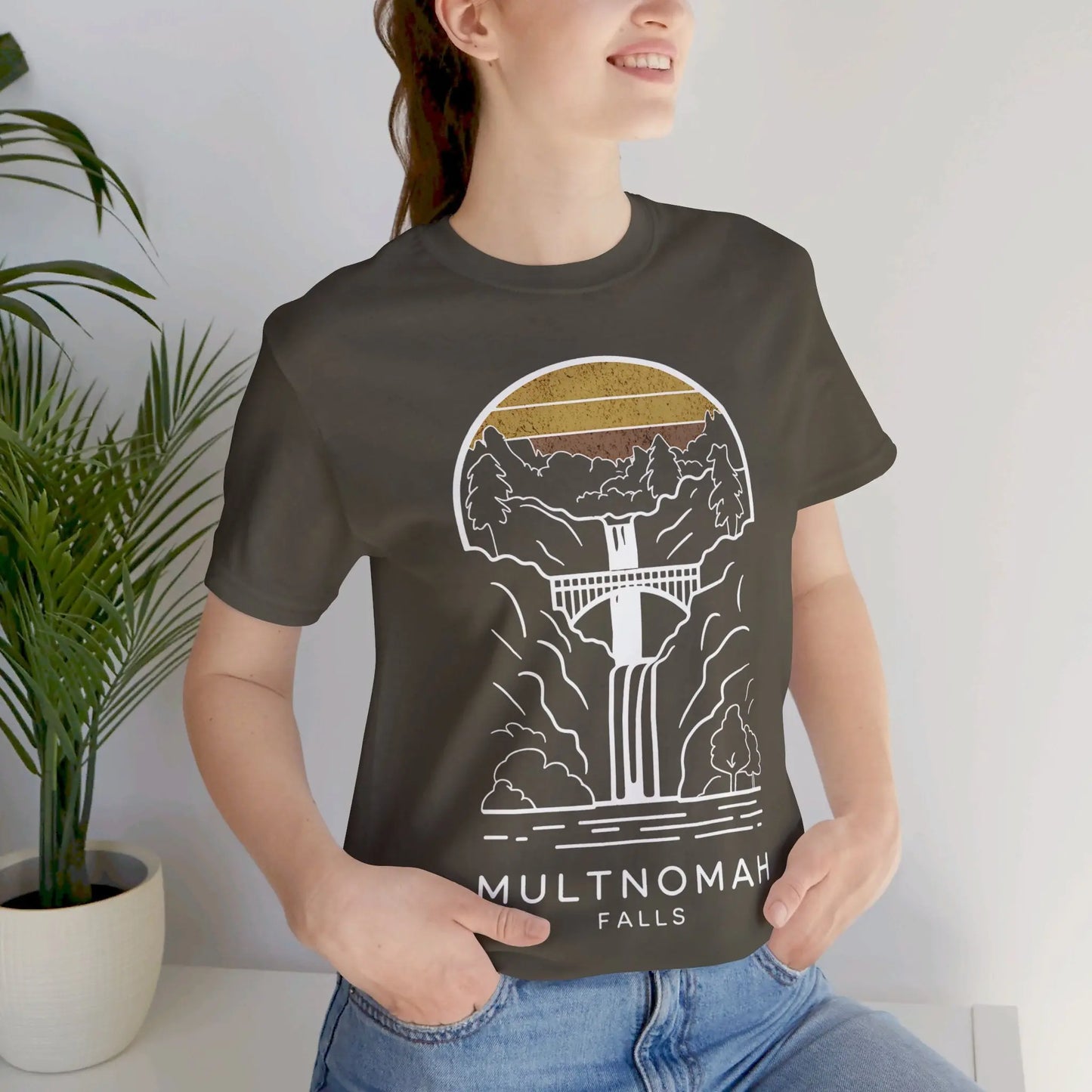 Multnomah Falls Oregon Unisex Fit Soft T-shirt River Gorge - Park Service Apparel