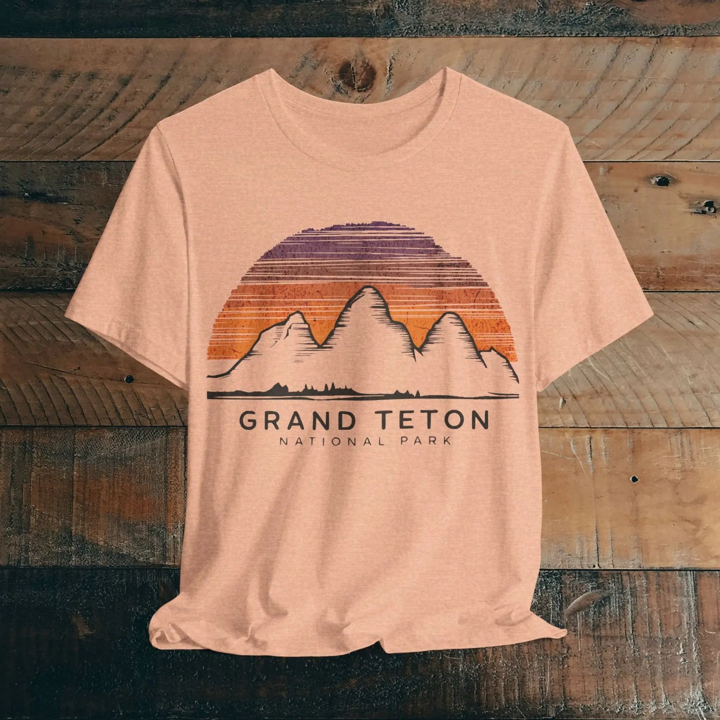 Grand Teton National Park Unisex Fit Soft T-Shirt Colorful Sky Art - Park Service Apparel