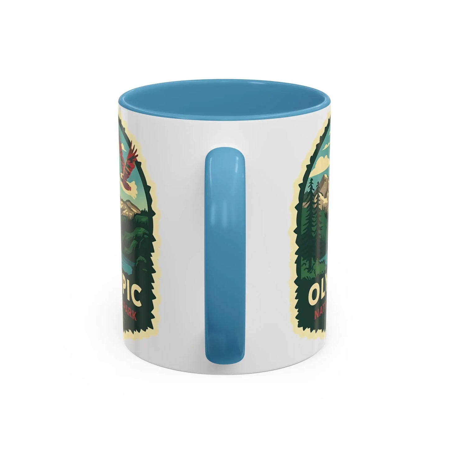 Glacier National Park Accent Coffee Mug 11oz 15oz Eagle Fly Over Blue Black Pink Red Outdoor Inspired Ceramic Mug - Park Service Apparel