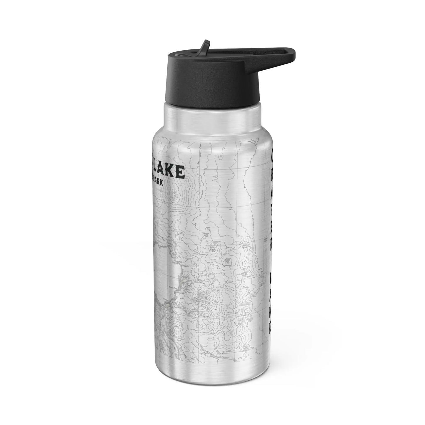 Crater Lake National Park Topographic Insulated Water Bottle Tumbler 32oz Pacific Crest Trail PCT USGS Map Print - Park Service Apparel