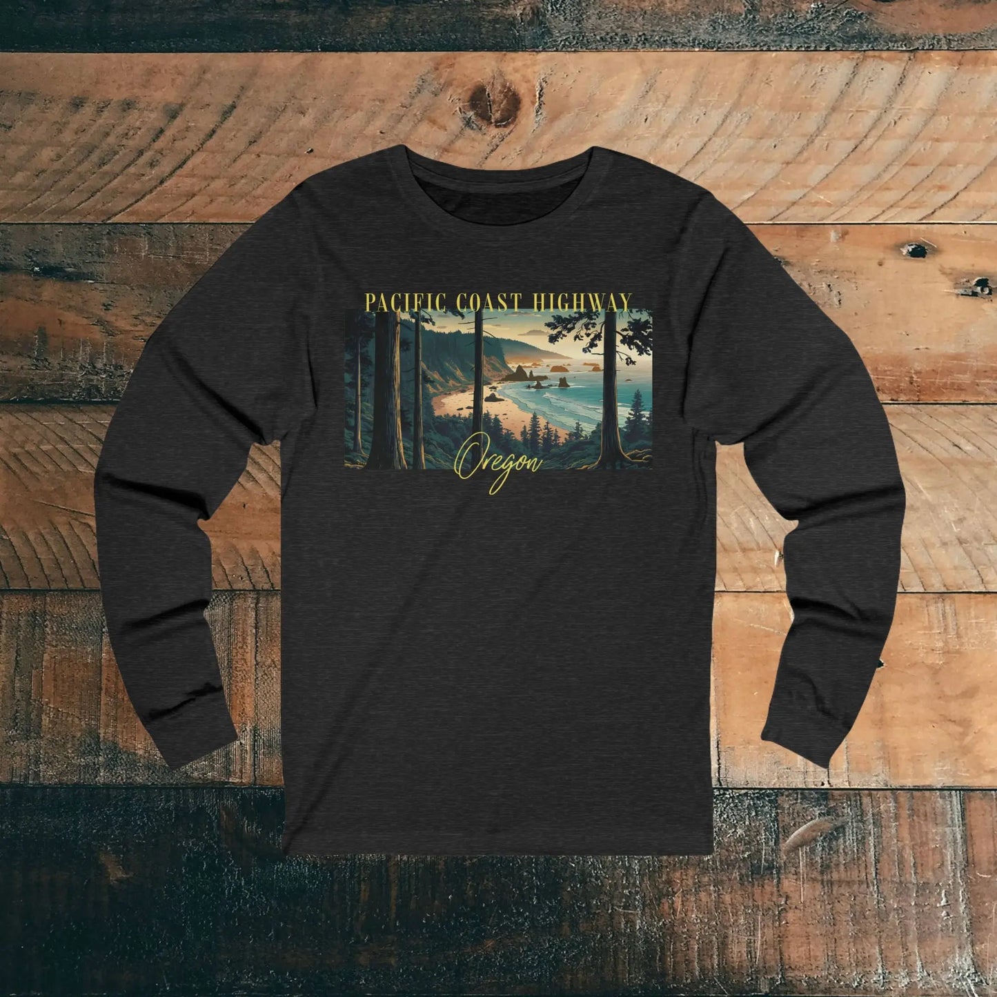 Oregon Pacific Coast Highway Unisex Fit Long Sleeve T-shirt - Park Service Apparel