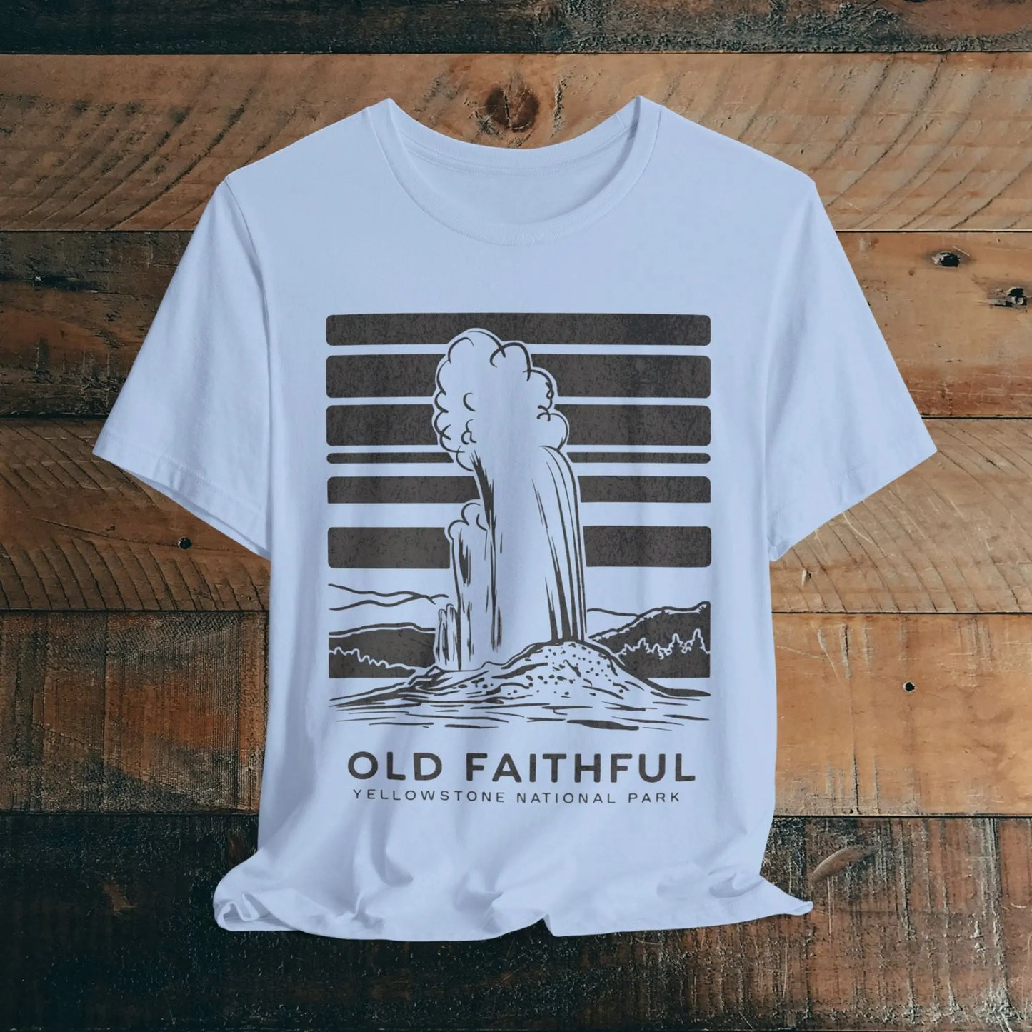 Yellowstone National Park Unisex Fit Soft T-Shirt Old Faithful Eruption Distressed - Park Service Apparel