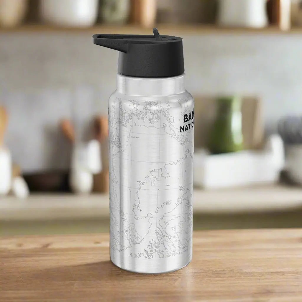 Badlands National Park Topographic Insulated Water Bottle Tumbler 32oz USGS South Dakota Map Print - Park Service Apparel