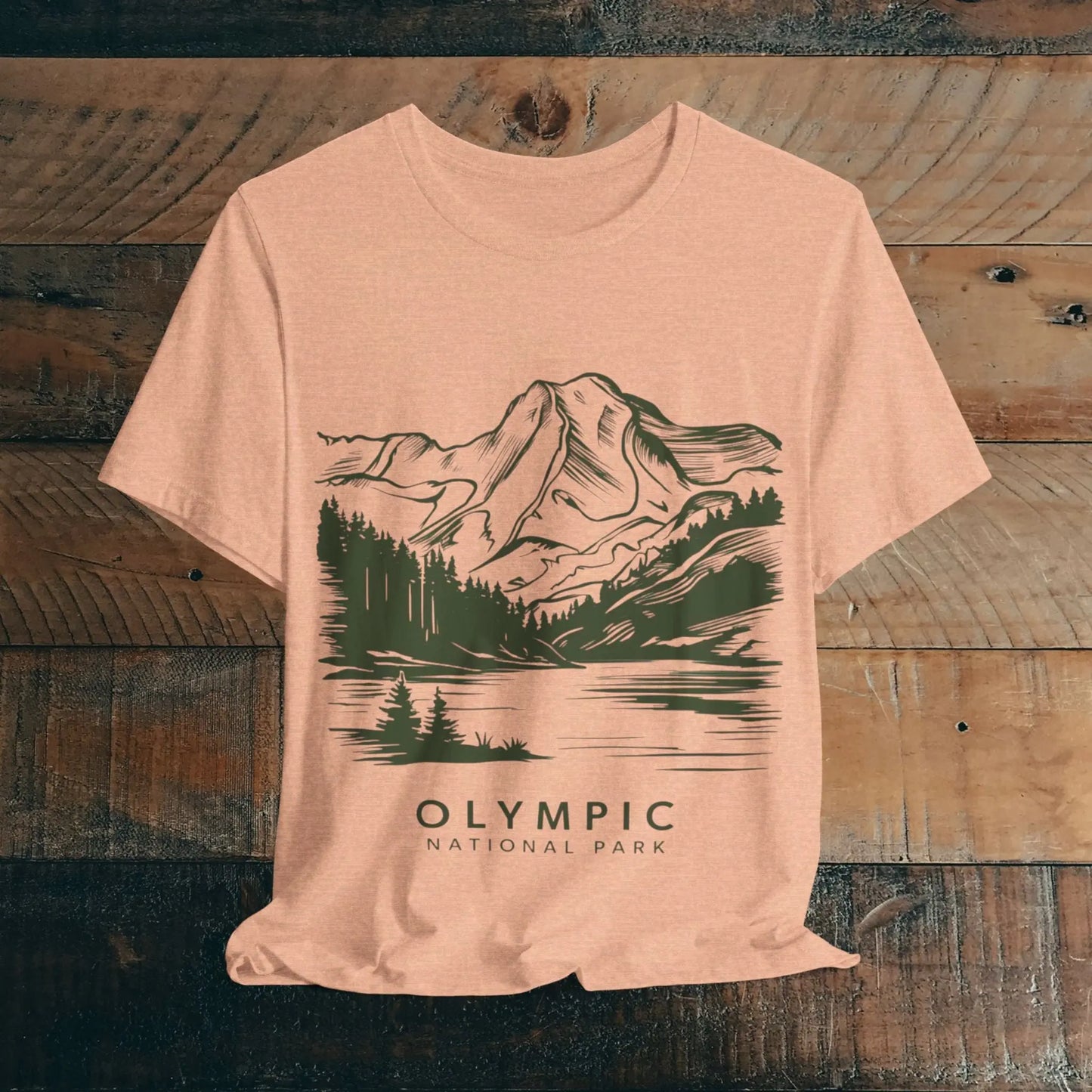 Olympic National Park Unisex Fit Soft T-Shirt Mountain View Coastal Art - Park Service Apparel