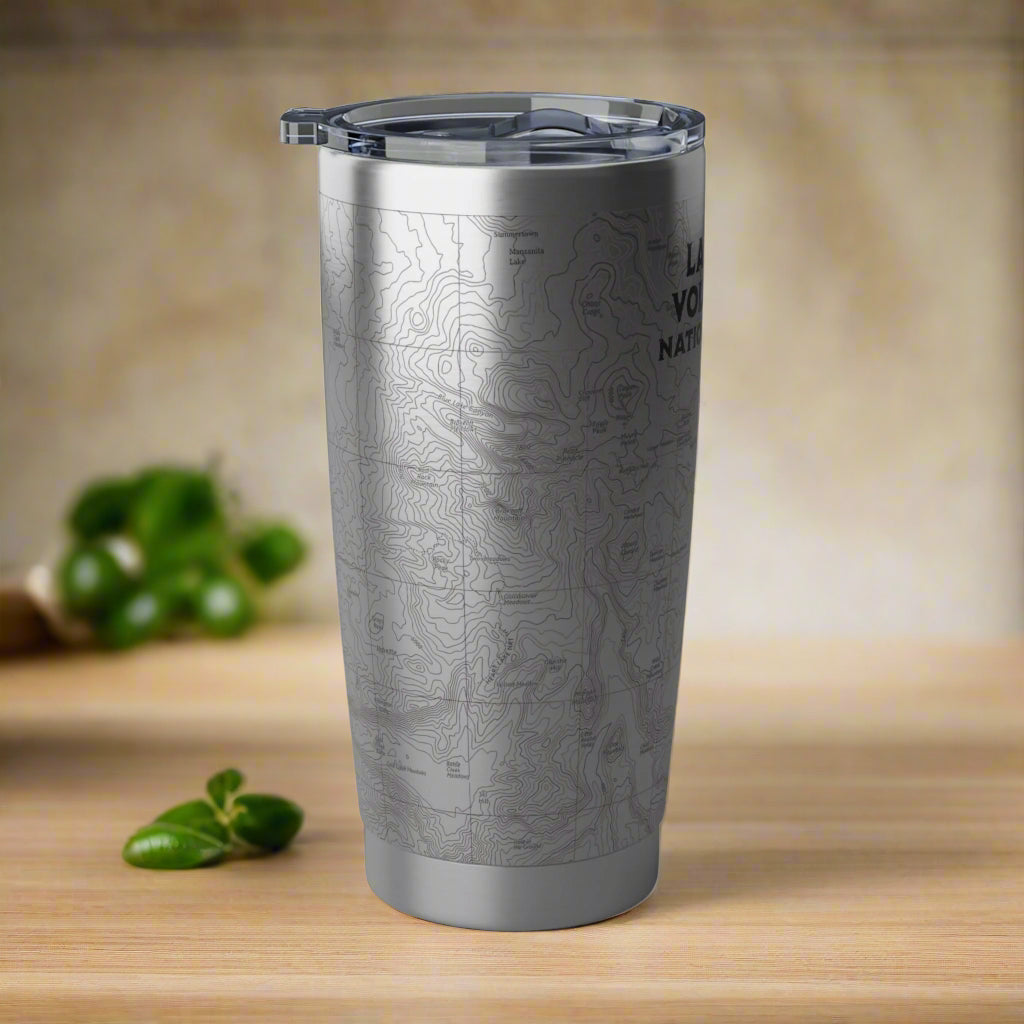 Lassen Volcanic National Park Topographic Insulated Tumbler 20oz Real USGS Topo Map Coffee Cup Printify