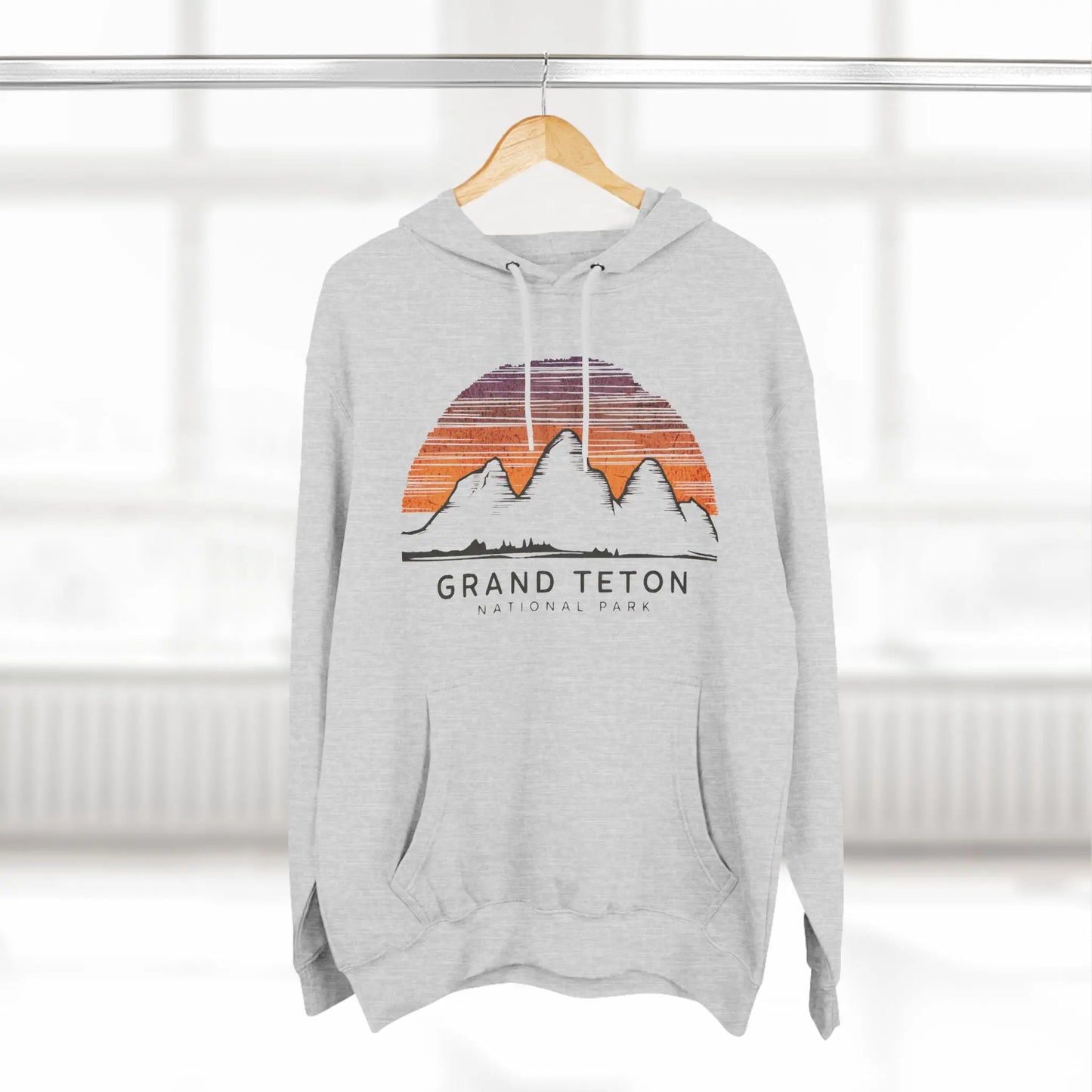 Grand Teton National Park Unisex Fit Fleece Hoodie Colorful Skyline - Park Service Apparel