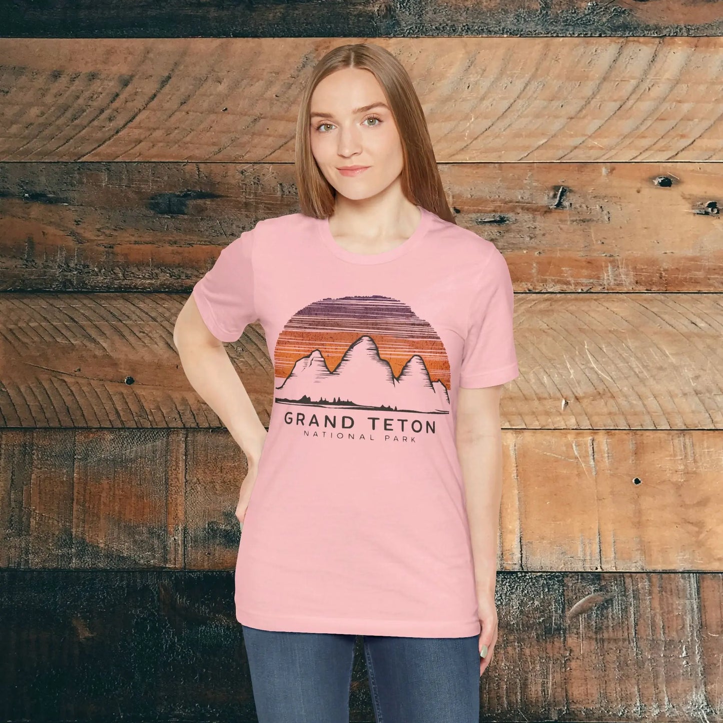 Grand Teton National Park Unisex Fit Soft T-Shirt Colorful Sky Art - Park Service Apparel
