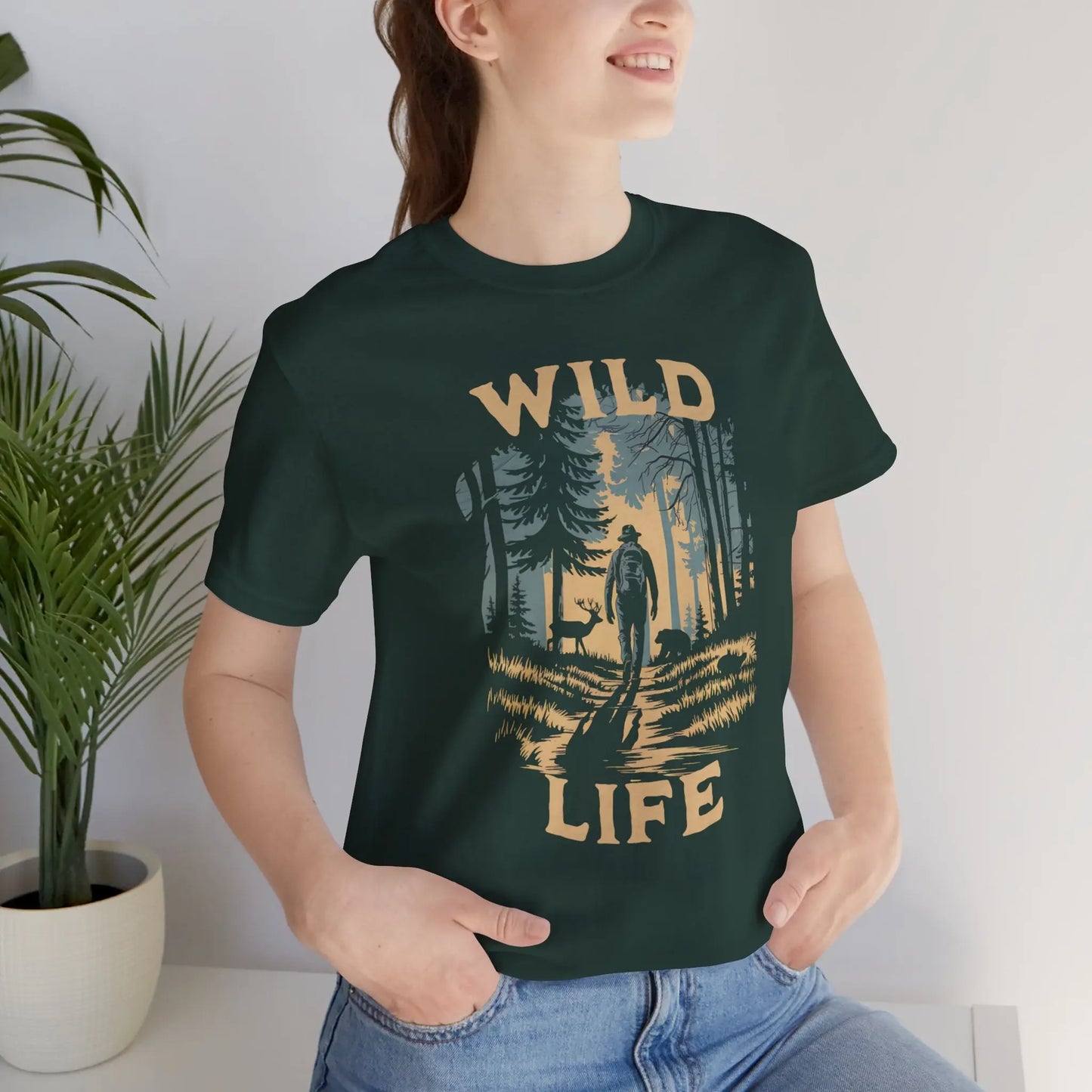 Wild Life Hike Unisex Fit Soft T-shirt Backpacker Hiker Outdoor Nature Tee - Park Service Apparel