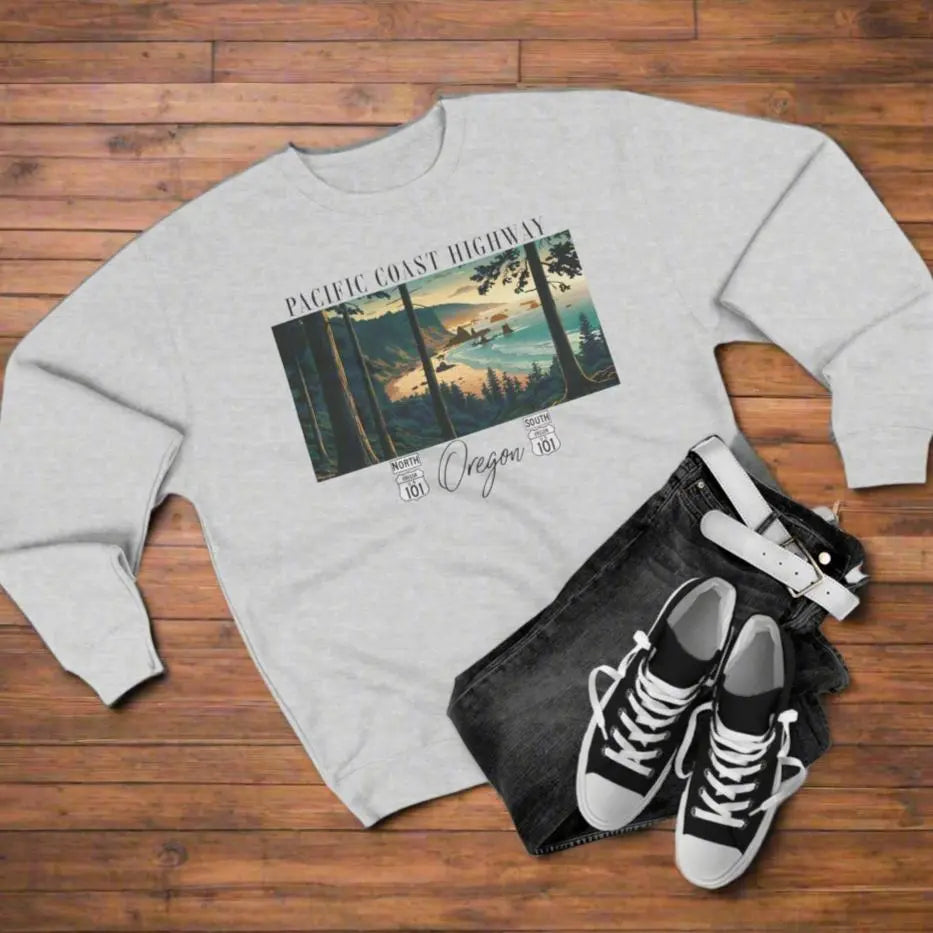 Pacific Coast Highway Oregon Shore Unisex Fit Crewneck Sweatshirt HWY 101 - Park Service Apparel
