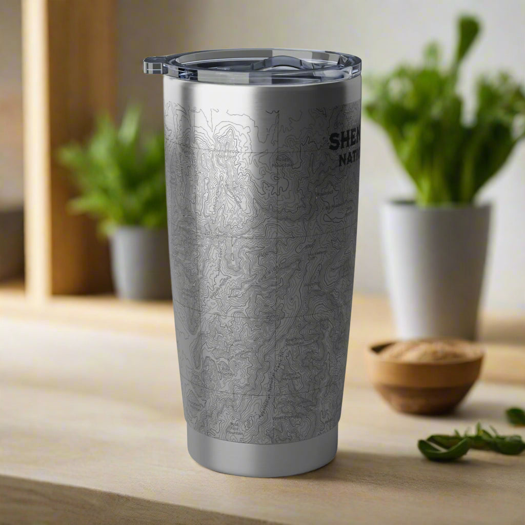 Shenandoah National Park Topographic Insulated Tumbler 20oz USGS Virginia Topo Map Coffee Cup On The Go