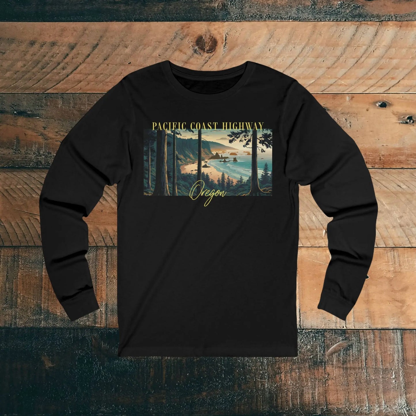 Oregon Pacific Coast Highway Unisex Fit Long Sleeve T-shirt - Park Service Apparel