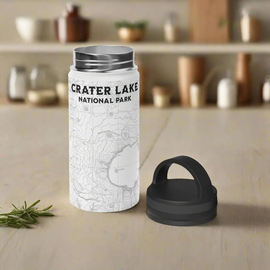 Crater Lake National Park Topographic Stainless Steel Water Bottle Handle Lid - Park Service Apparel
