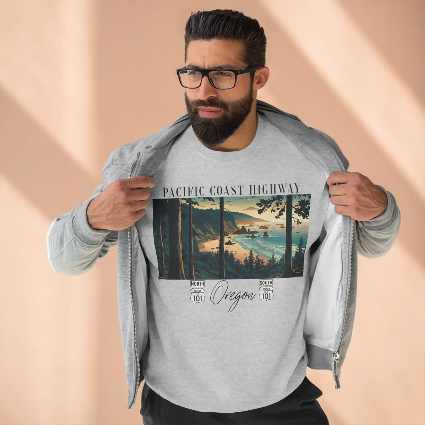 Pacific Coast Highway Oregon Shore Unisex Fit Crewneck Sweatshirt HWY 101 - Park Service Apparel