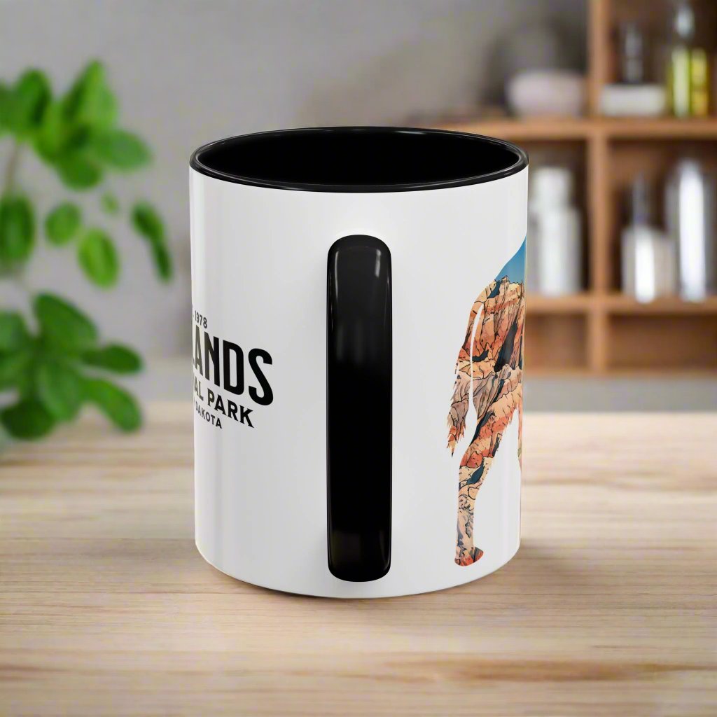 Badlands National Park Accent Coffee Mug 11oz 15oz South Dakota Buffalo Blue Black Pink Red Outdoor Inspired Printify