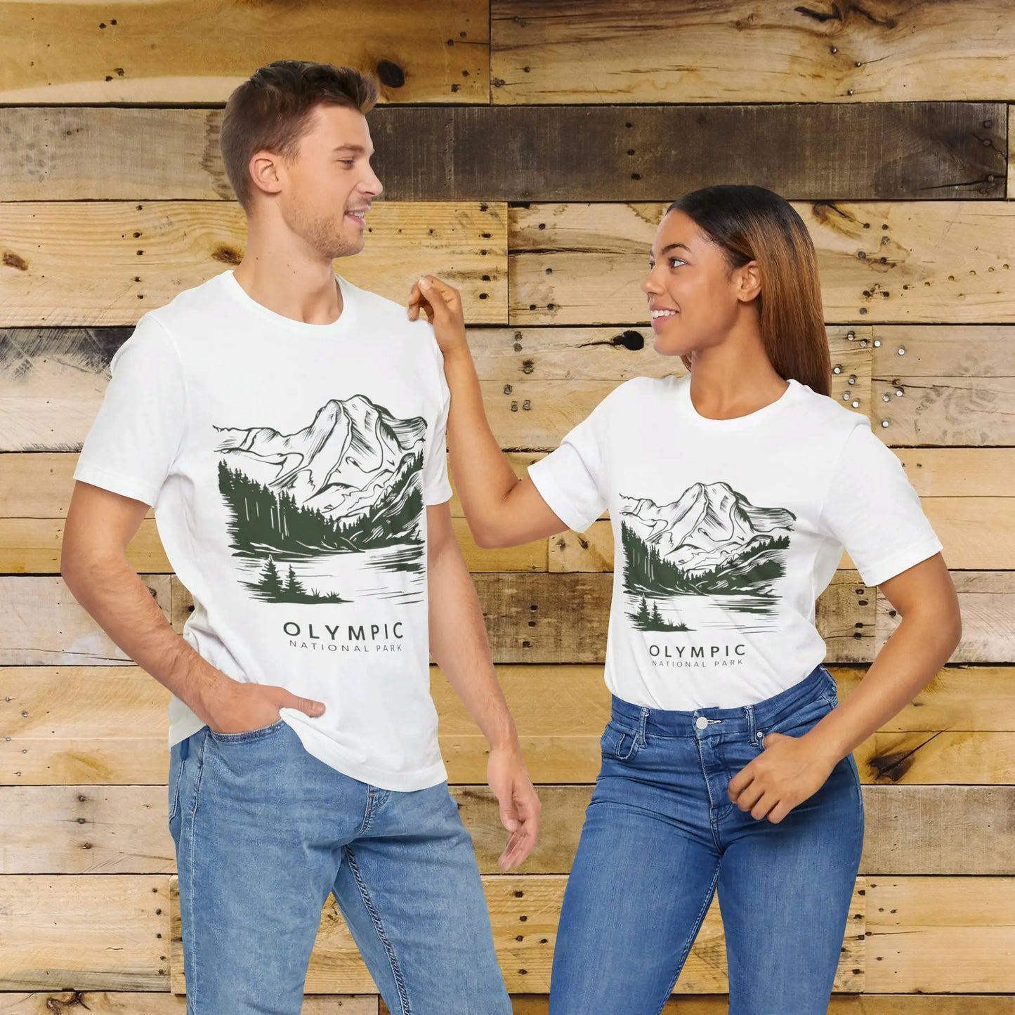 Olympic National Park Unisex Fit Soft T-Shirt Mountain View Coastal Art - Park Service Apparel