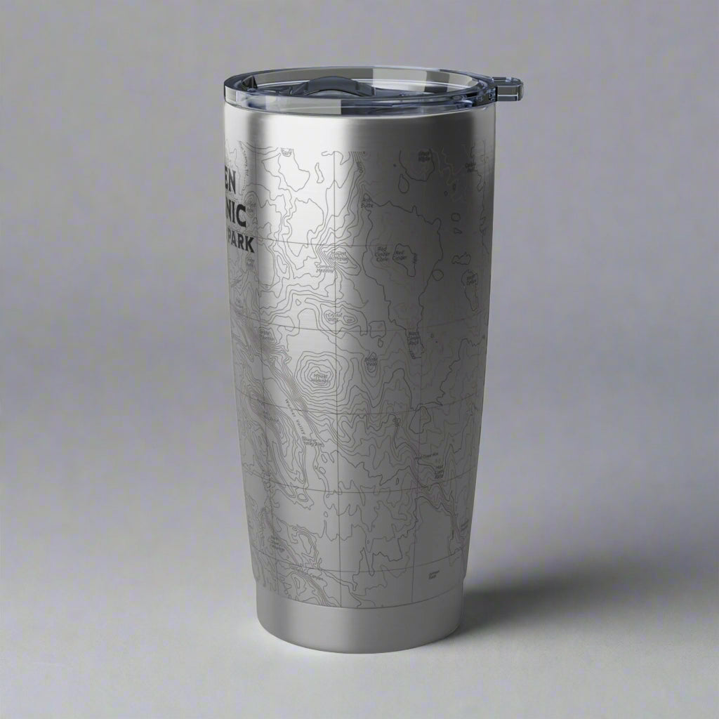 Lassen Volcanic National Park Topographic Insulated Tumbler 20oz Real USGS Topo Map Coffee Cup Printify