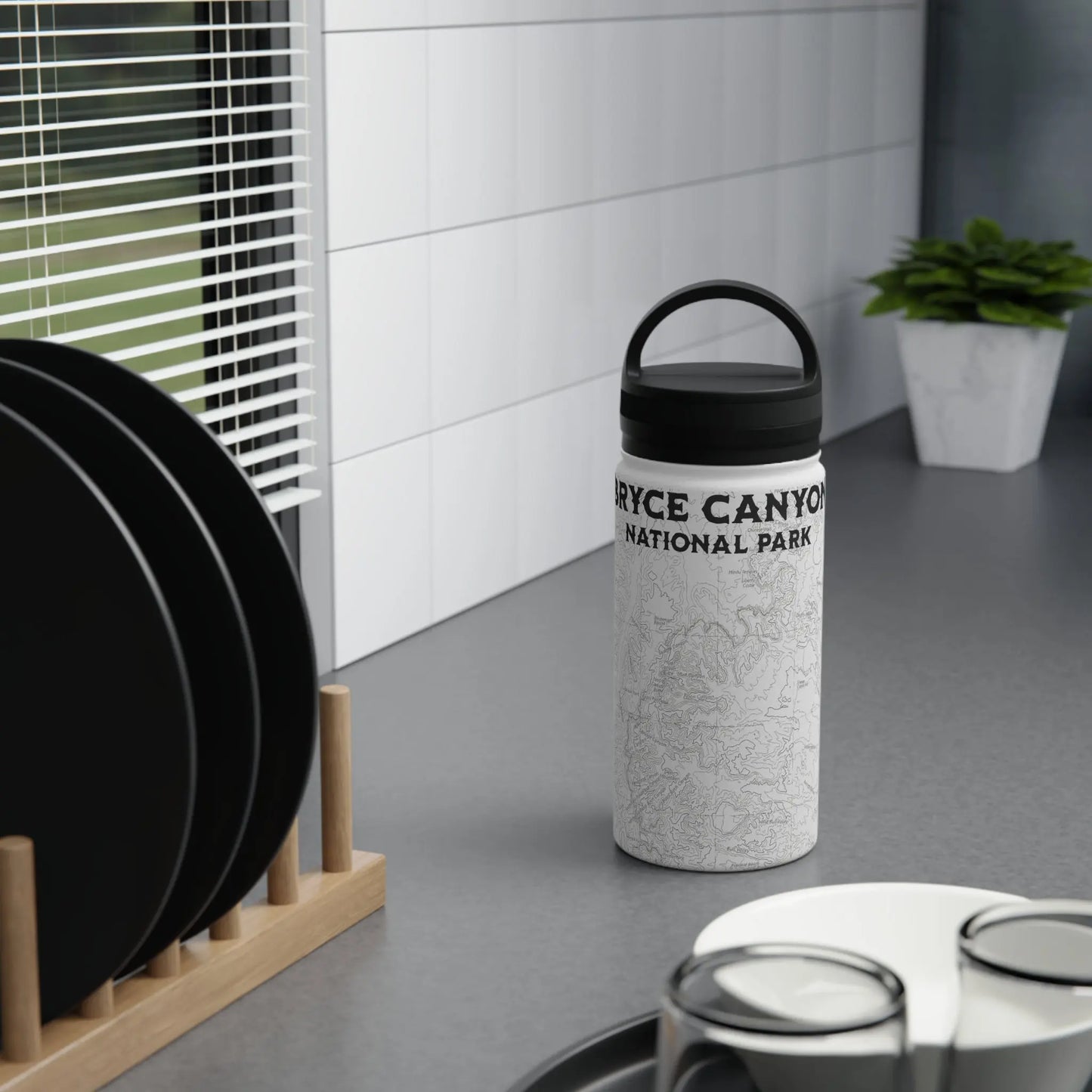 Bryce Canyon National Park Topographic Stainless Steel Water Bottle Handle Lid - Park Service Apparel