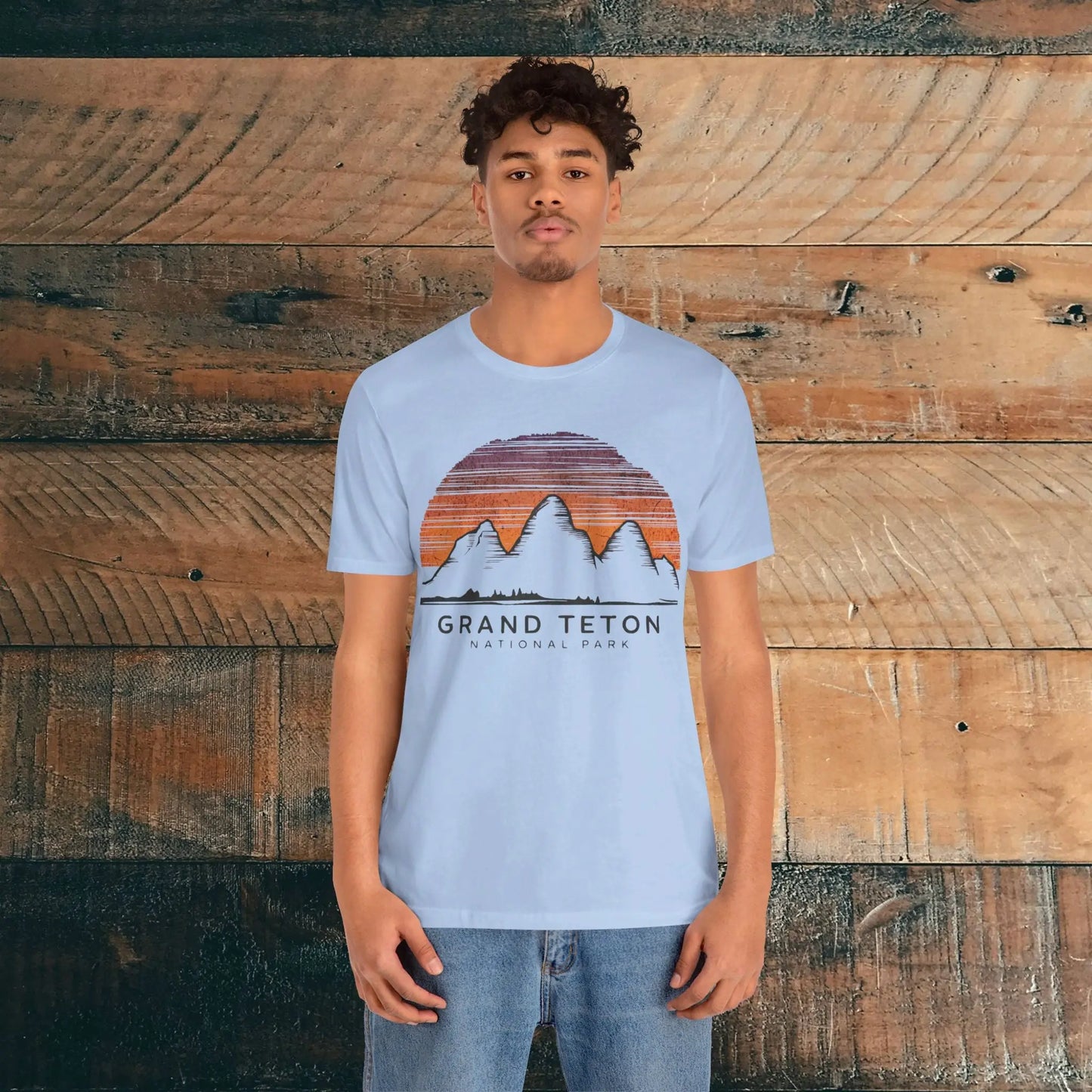 Grand Teton National Park Unisex Fit Soft T-Shirt Colorful Sky Art - Park Service Apparel