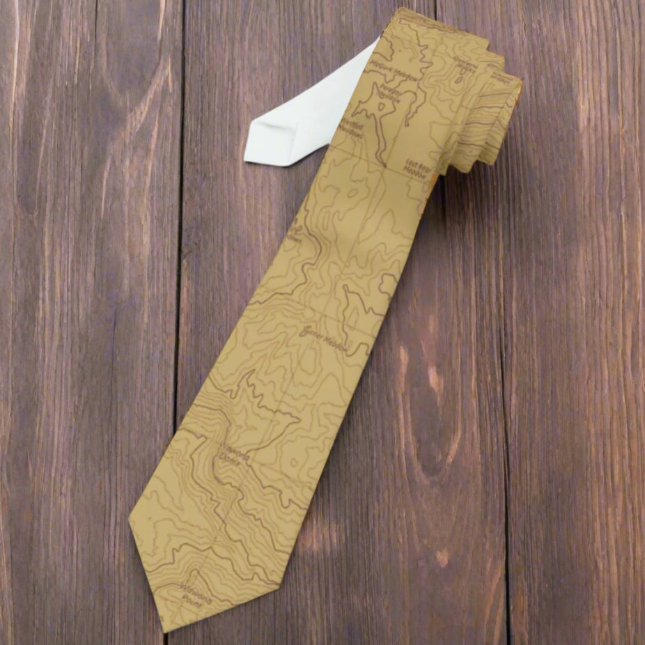 Yosemite National Park Topographic Necktie USGS Topo Map Print - Availble In Other Colors Upon Request