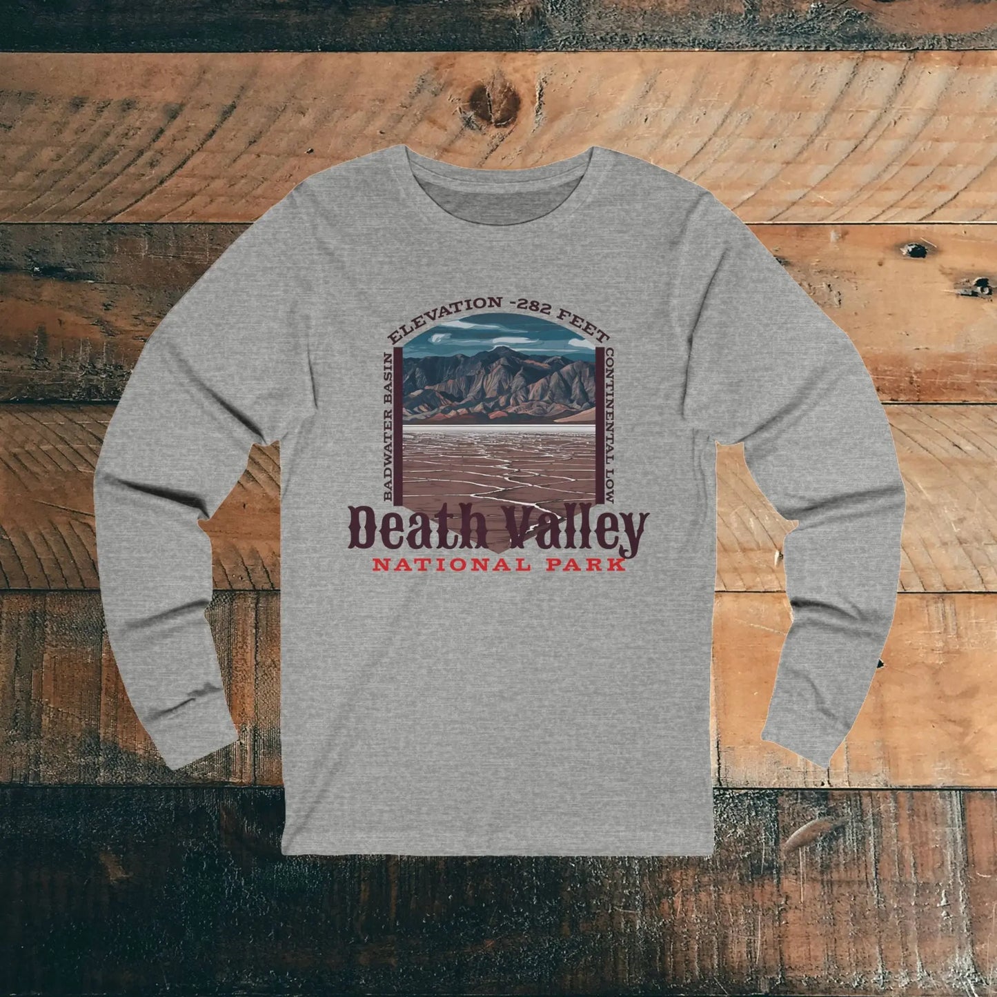 Death Valley National Park Unisex Fit Long Sleeve T-shirt Badwater Basin - Park Service Apparel