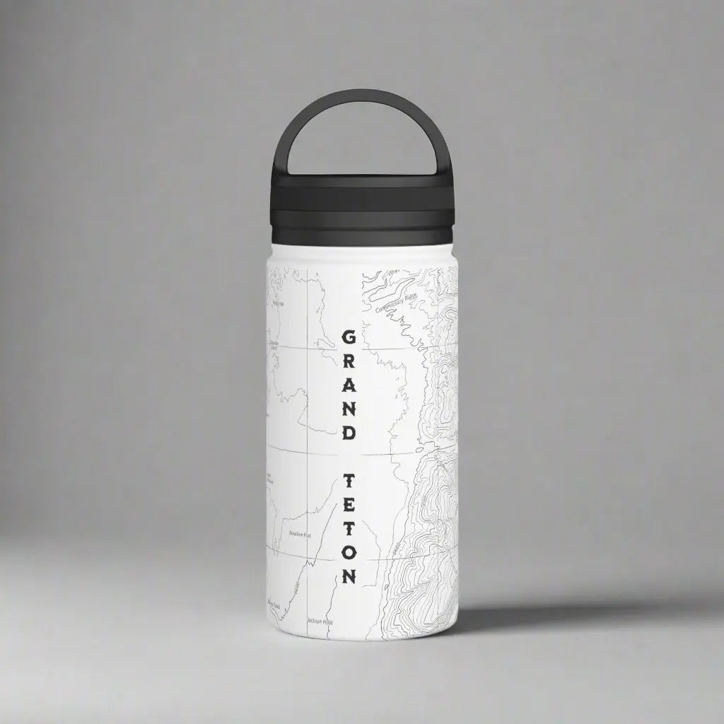Grand Teton National Park Topographic Stainless Steel Water Bottle Handle Lid - Park Service Apparel